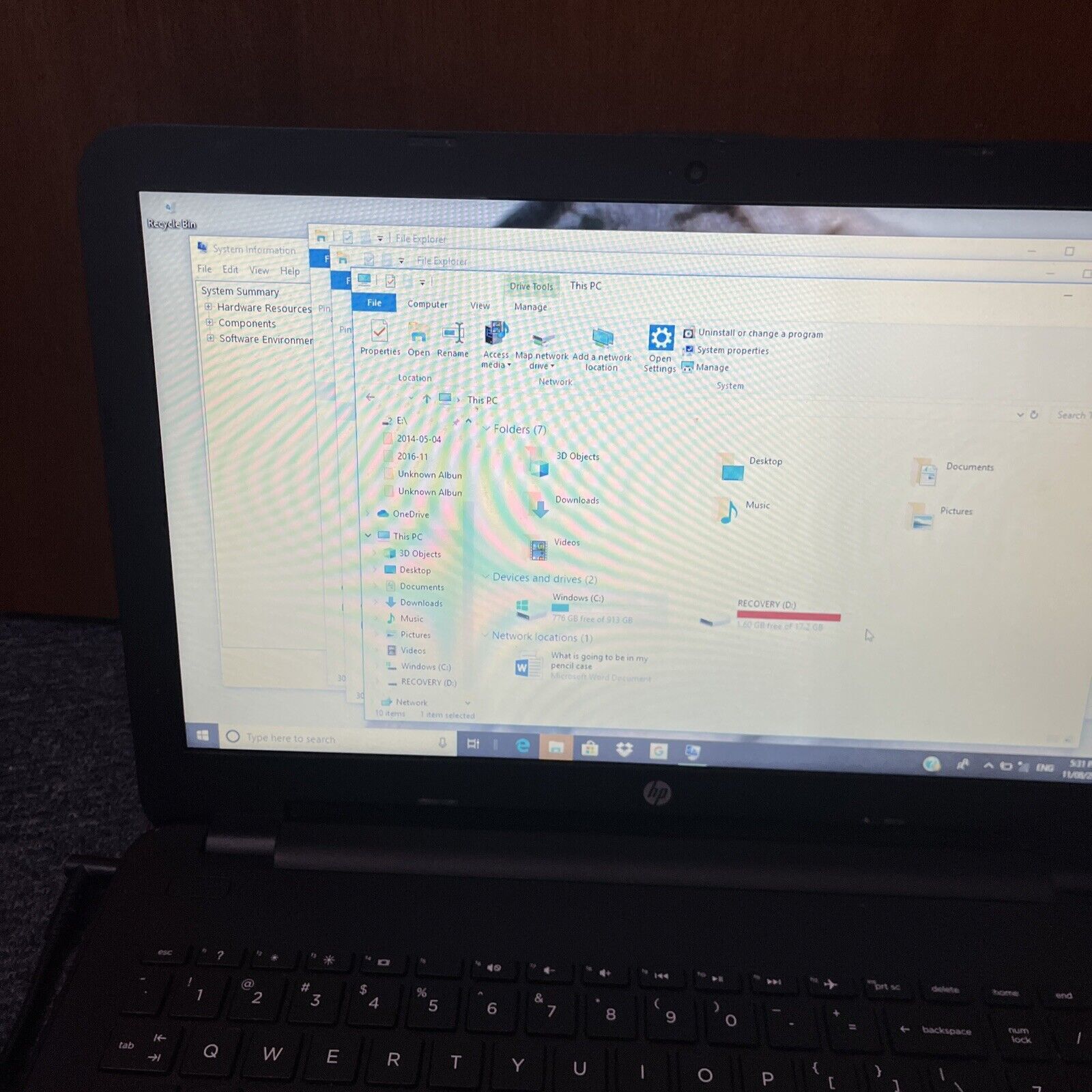 HP TPN-C125 i5-6200U 2.3Ghz 15.6″ 8gb RAM 1tb *Flat Battery & Key Missing*