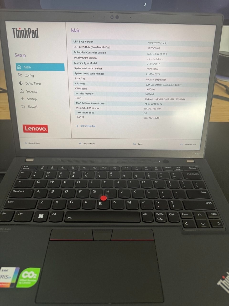 Lenovo Thinkpad X13 Gen 3 13.3″ i5 1245u vPRO 16GB DDR5 RAM 512GB Win 11
