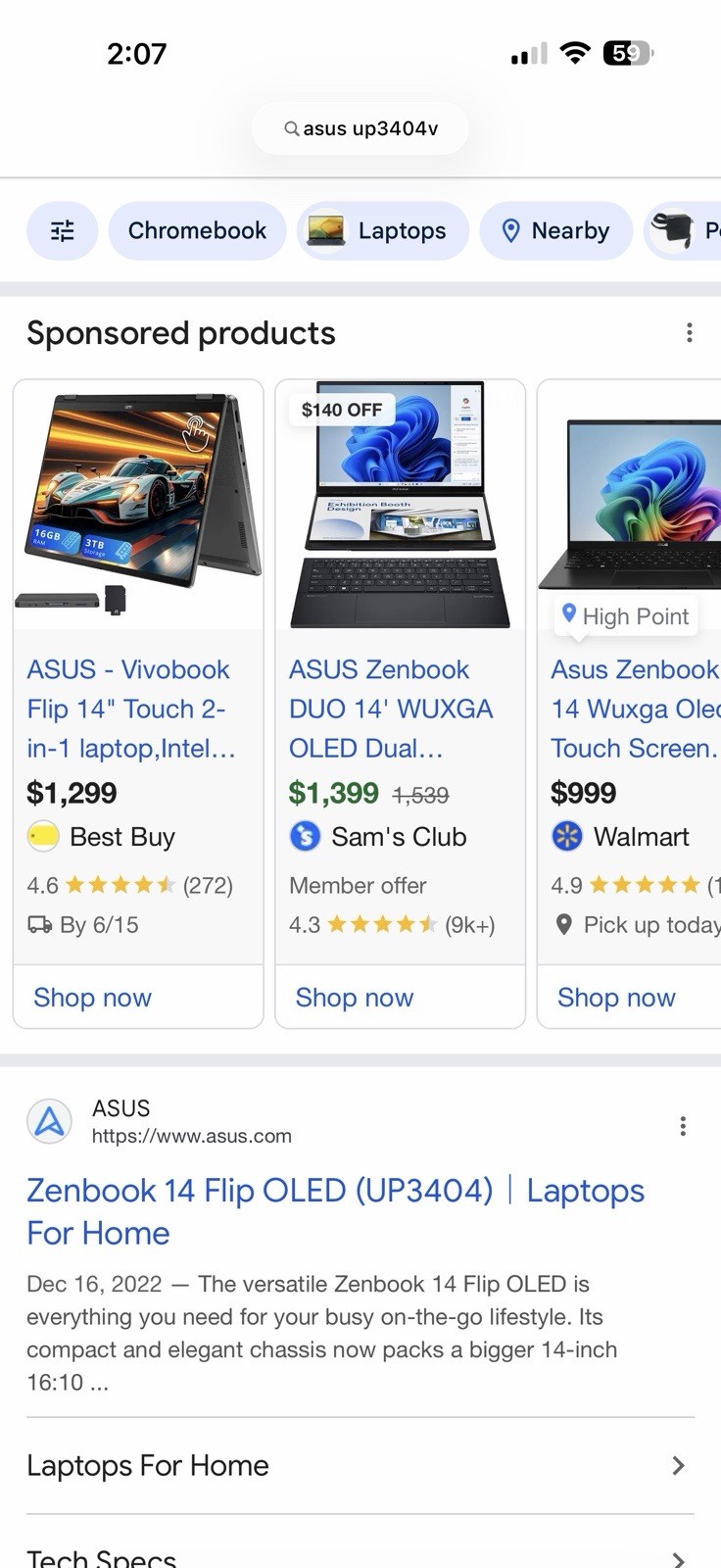 ASUS Zenbook 14 Flip UP3404V 14″ Touchscreen i7 Laptop w/ Pen, Case, Charger