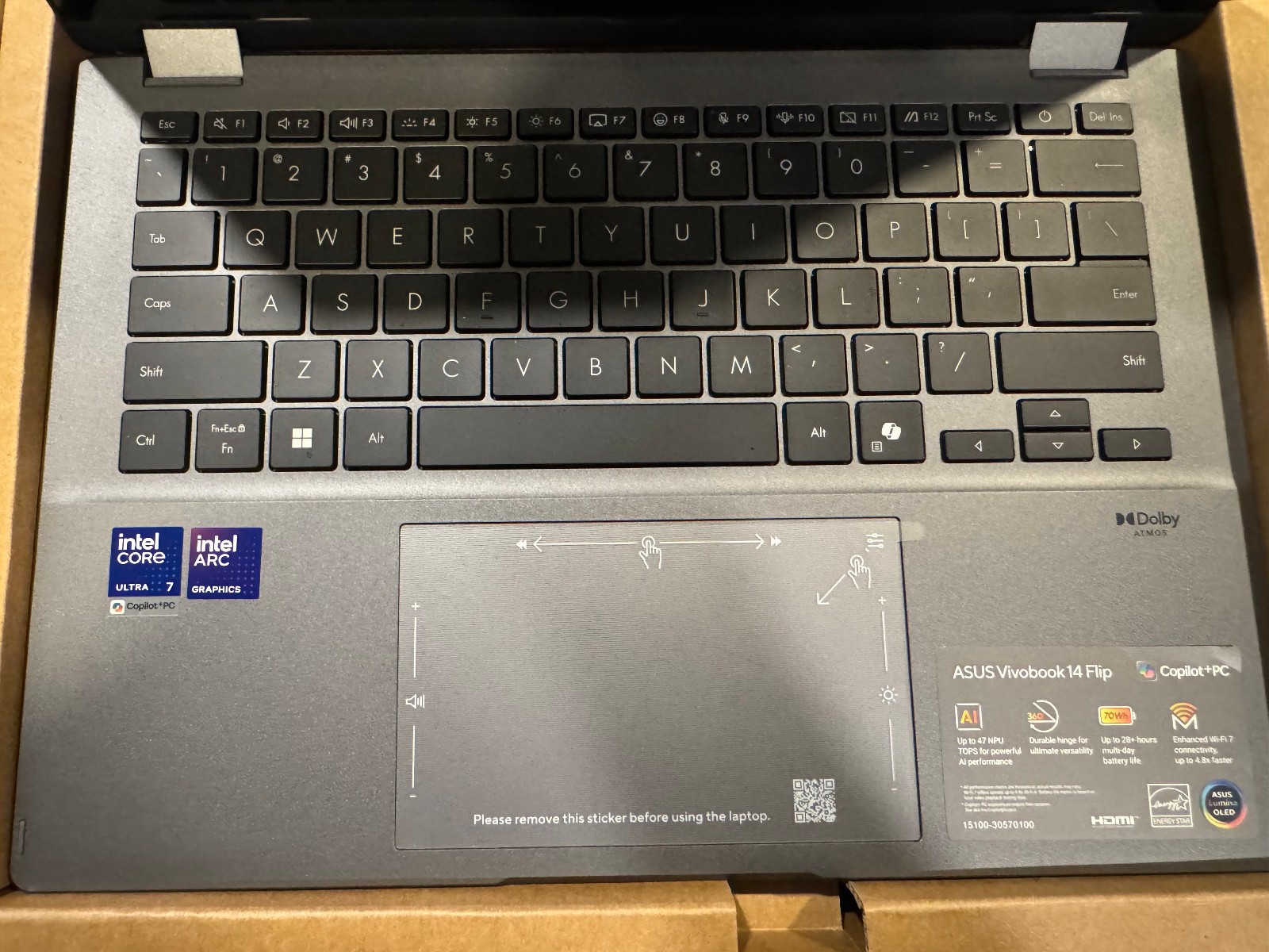 ASUS Vivobook Flip 14” OLED Touch Copilot+ PC (Ultra 7 256V, 16GB, 1TB)
