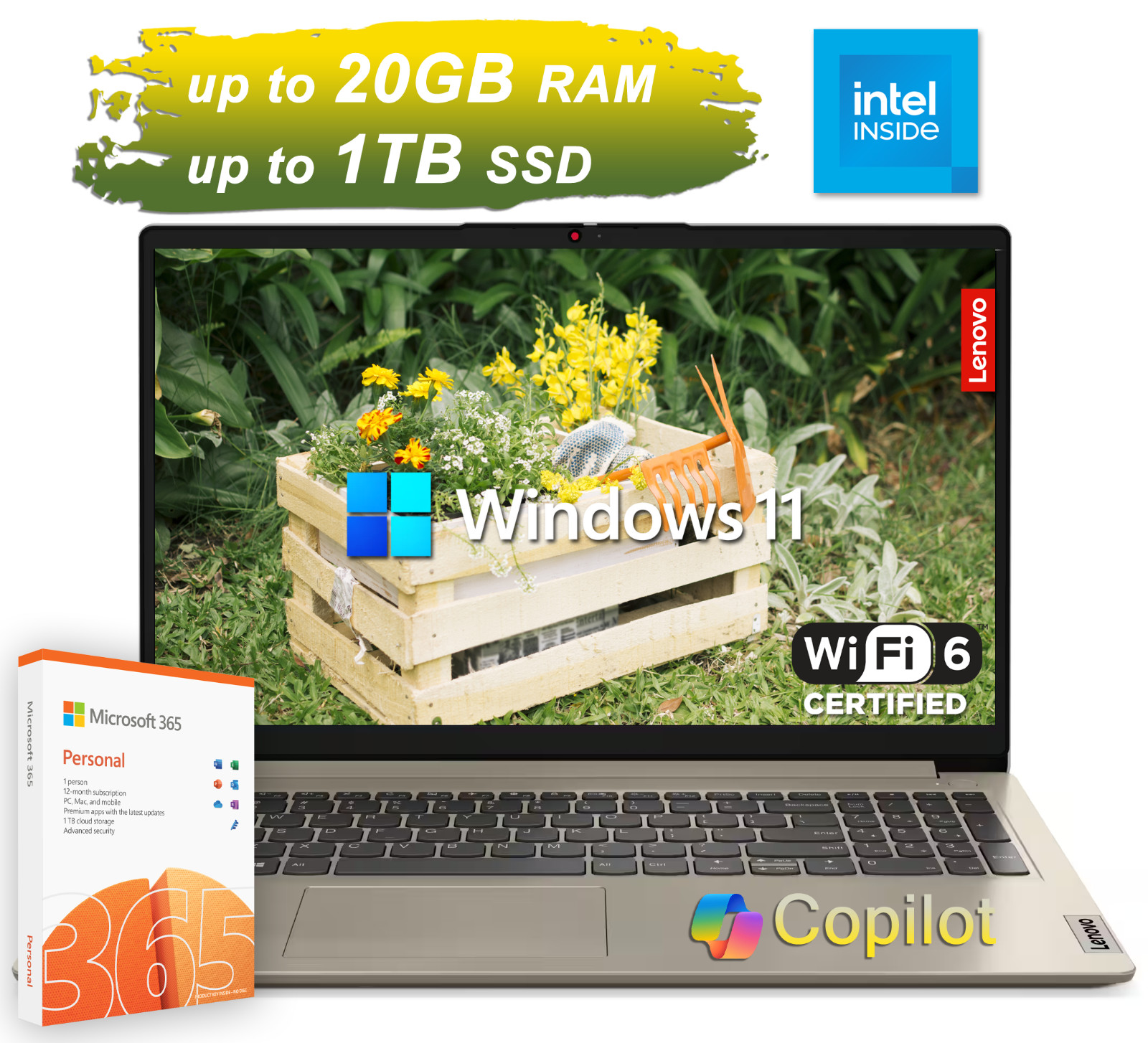 2026 Lenovo IdeaPad Laptop Intel Processor 15.6 Upto 20GB RAM 1TB SSD Office 365