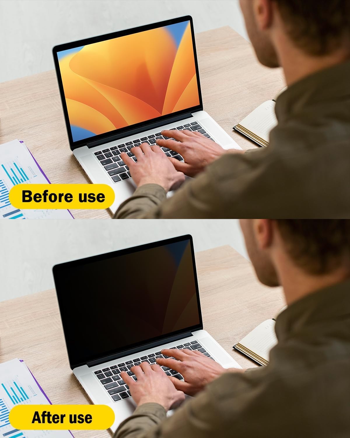 16 Inch 16:10 Anti Glare & Anti Peeping 360° Laptop Privacy Screen Protector