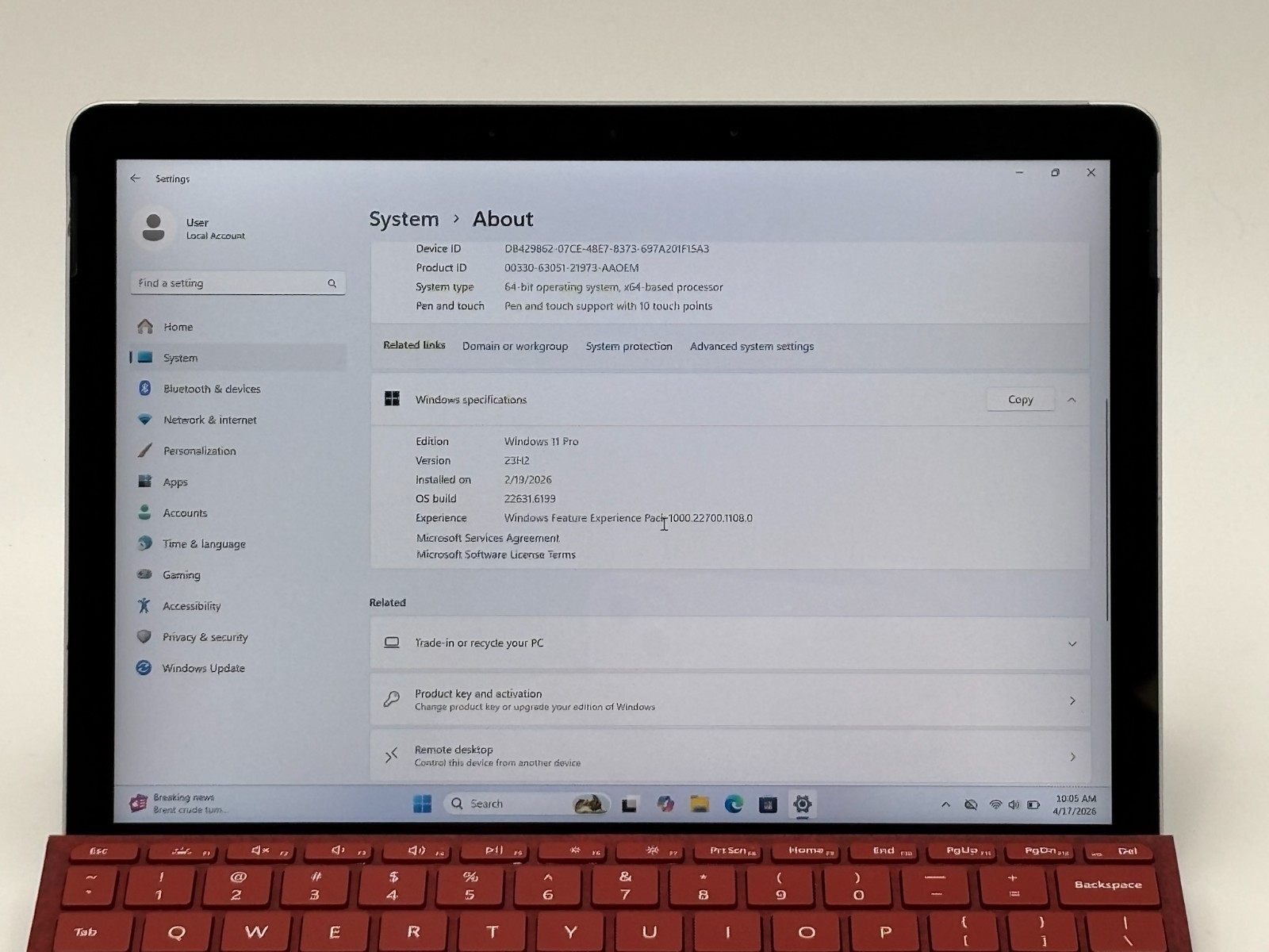 Microsoft Surface Go 2 10.5″ 64 GB SSD 4 GB RAM M3-8100Y Windows 11 Pro – READ