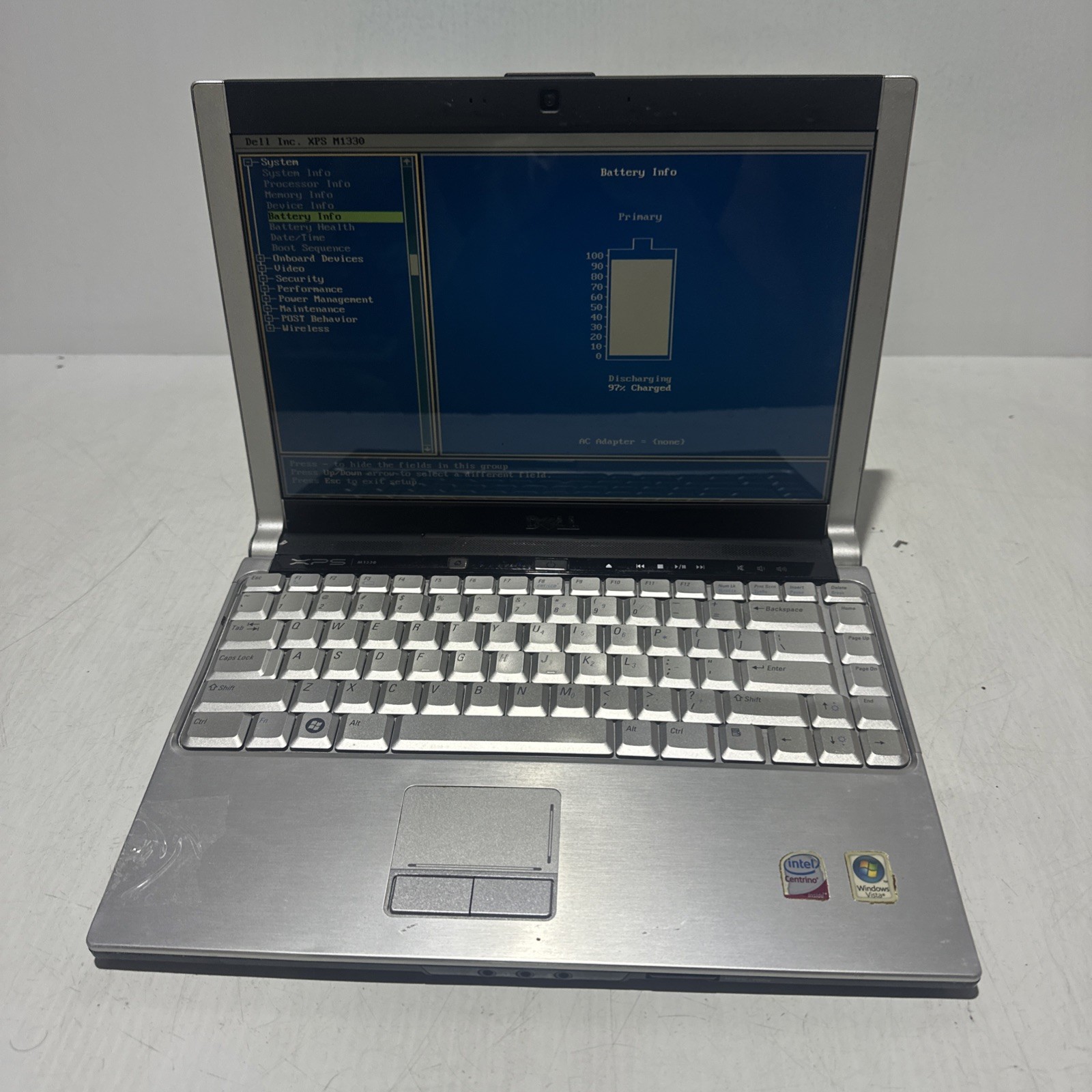 Dell XPS M1330 13″ Laptop Intel Core 2 Duo 3gb Ram No Drives Boots Bios