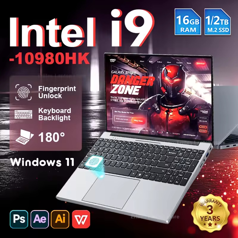2026 15.6”Intel Core i9 10980HK Gaming laptop Windows 11 16GB RAM 1TB 2TB SSD P