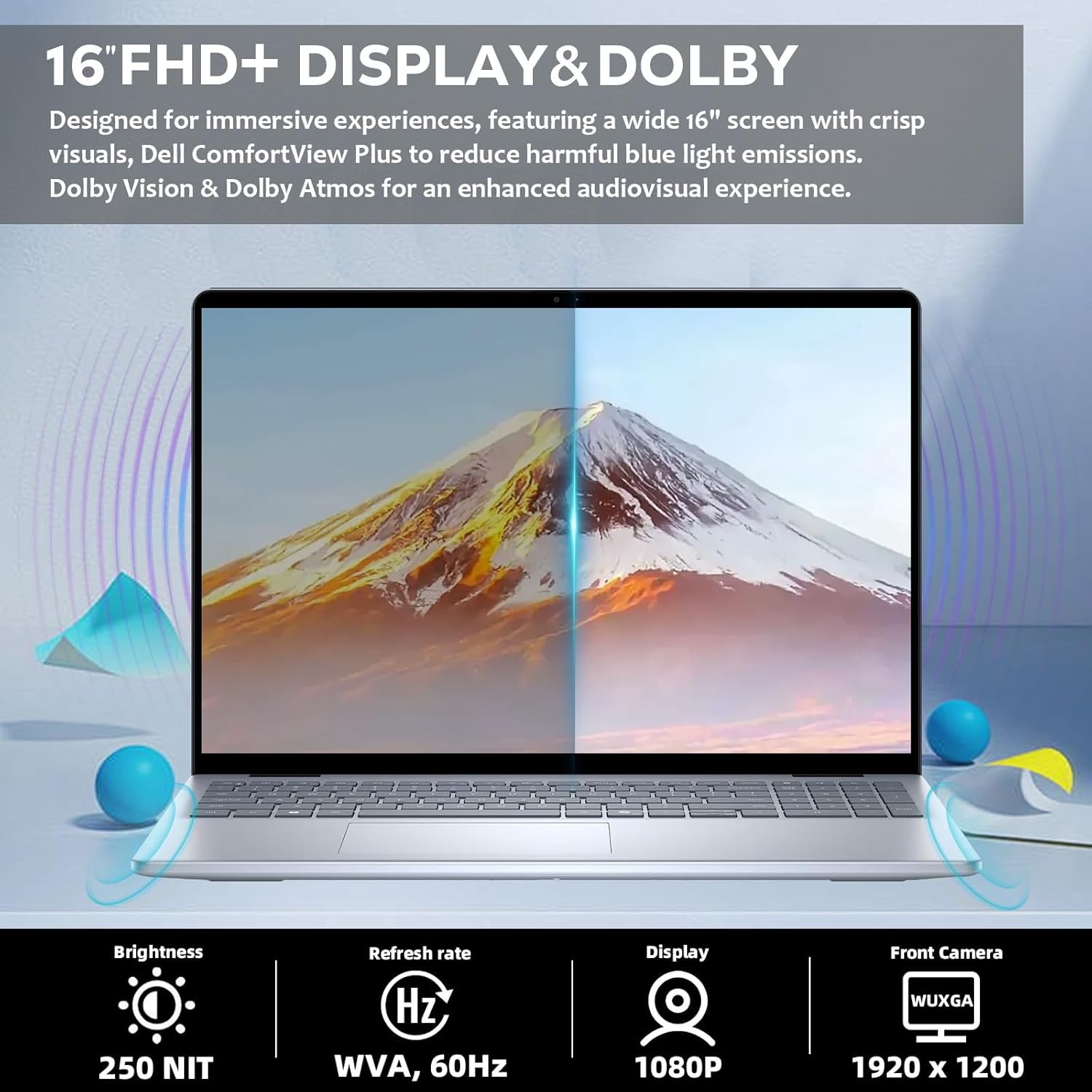 Dell Inspiron Laptop 16″ Touch Backlit Fingerprint Ryzen 7 32GB RAM 1TB Win11Pro