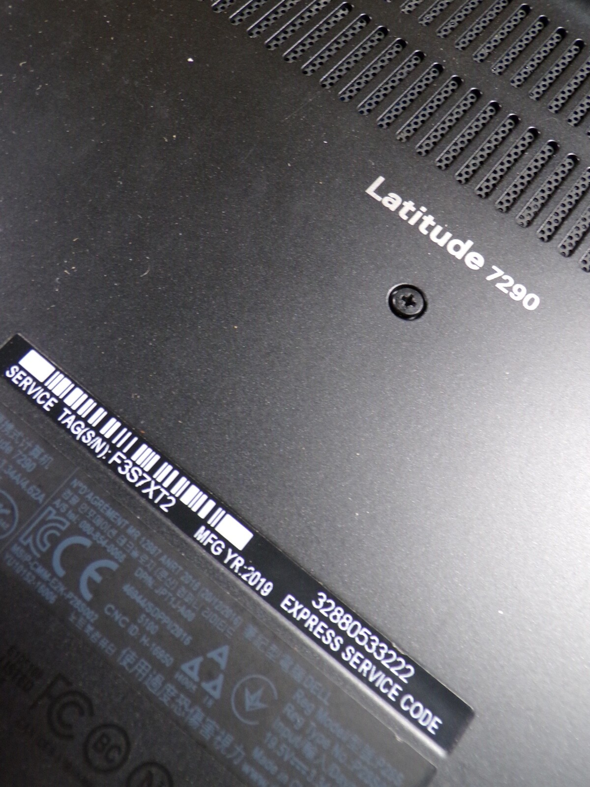 DELL LATITUDE 7290 INTEL CORE I5-8350U 1.70GHZ 16GB RAM **BIOS L0CKED **NO HD/