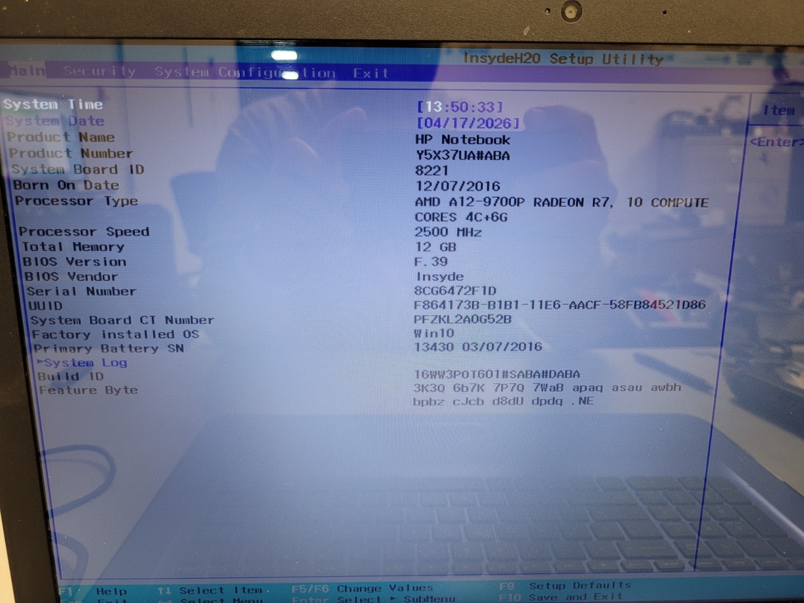 Hp notebook 17-y013cy Radeon A12 9700p 2500mhz 12gb ram 256gb charger*8CG6472F1D