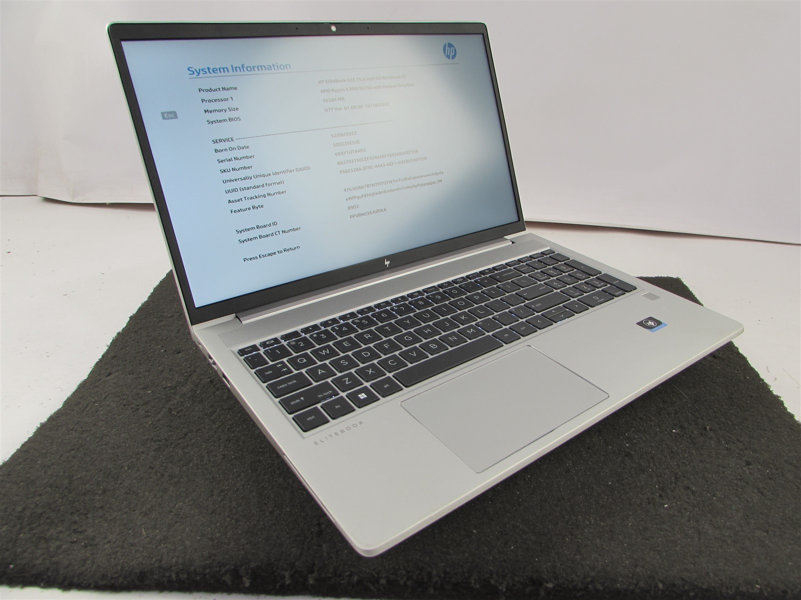 HP ELITEBOOK 655 (G9) 15.6″ 1920X1080 AMD RYZEN 5 PRO 512GB SSD 16GB RAM NO O.S
