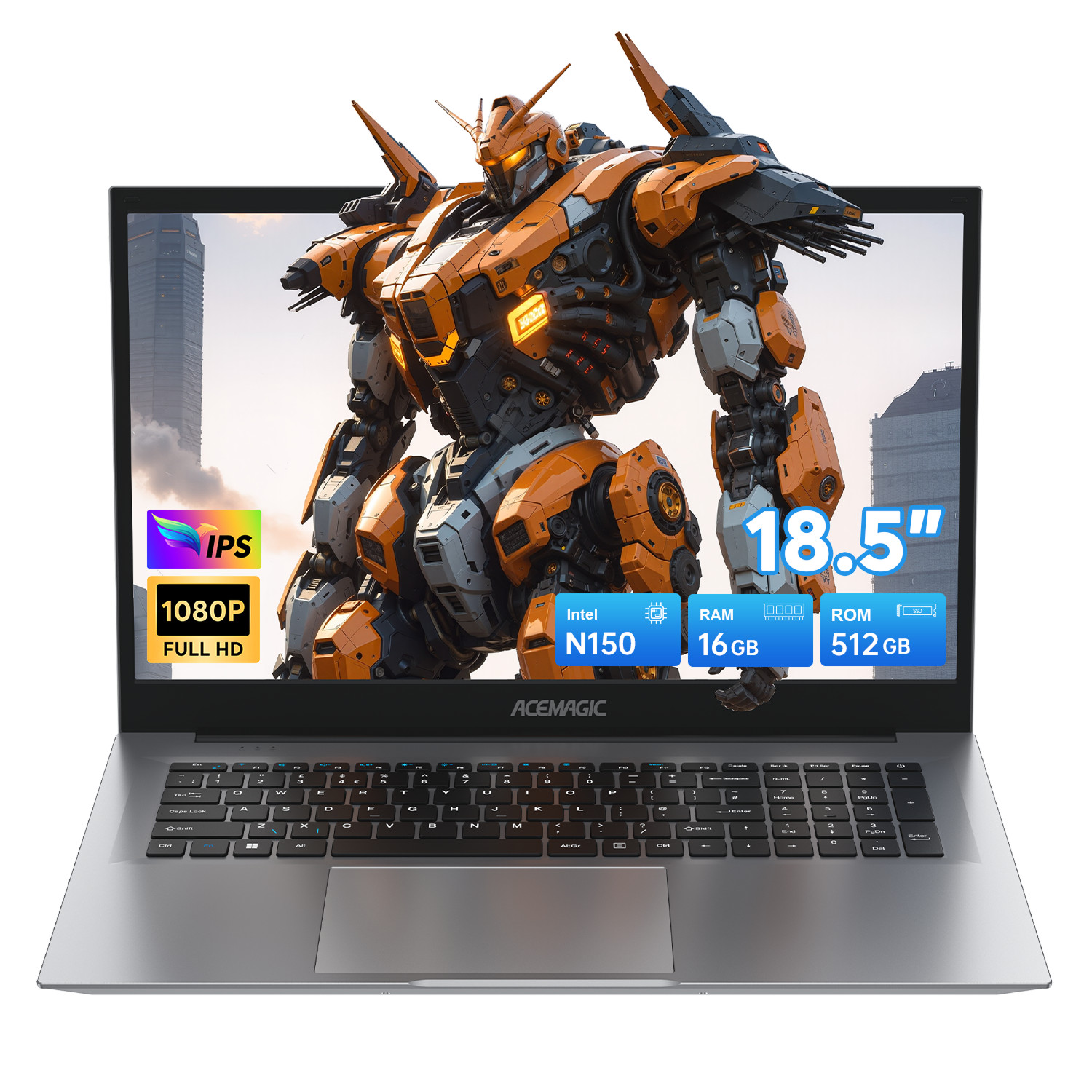 ACEMAGIC 18.5″ FHD IPS Laptop Intel N150 16GB DDR4 512GB SSD WIFI Windows 11 Pro
