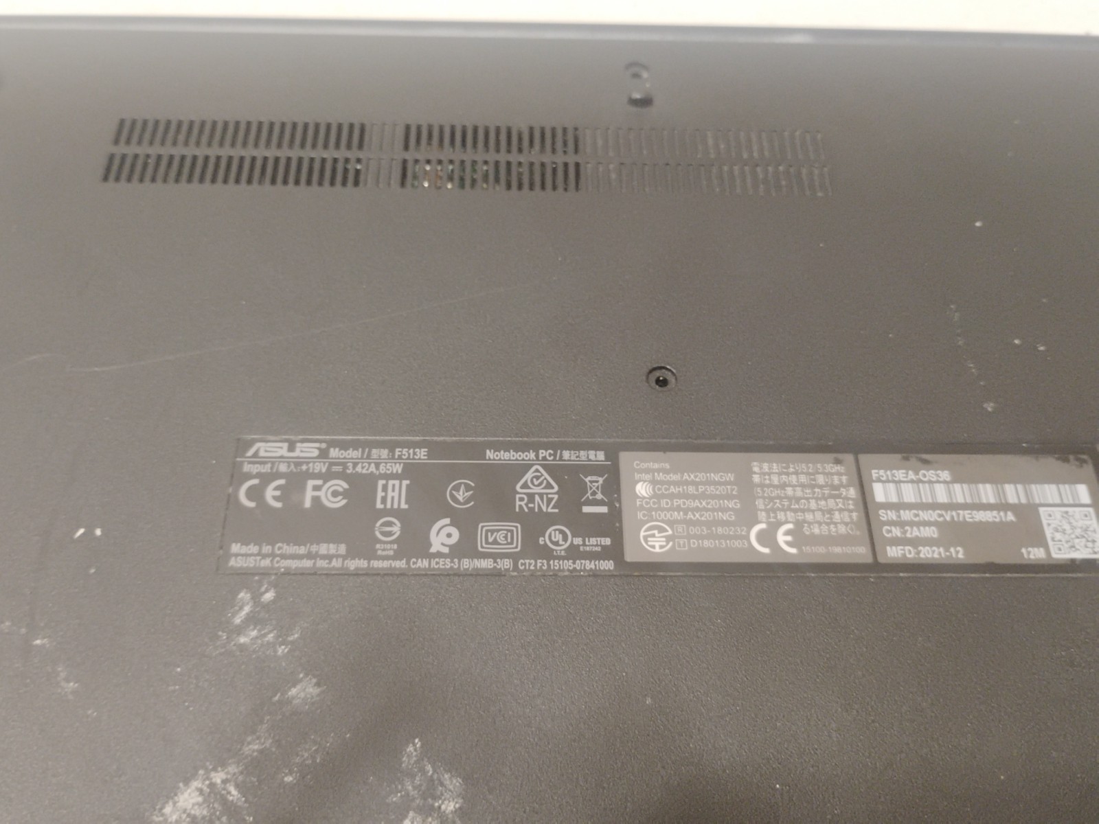 Asus VivoBook Model F513E &HP TPN-I106 Laptops. For Parts/Gold Recovery.