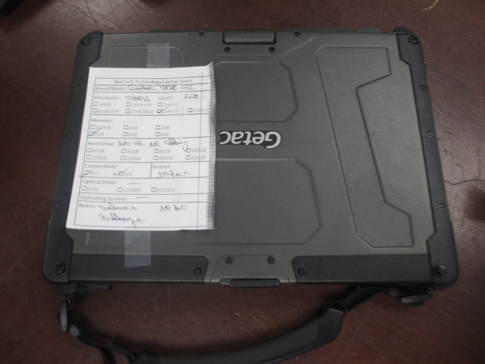 Getac V110 G2 i5 5200U 2.20GHZ 4GB Web-Cam Laptop [NO HDD/CADDY/OS/AC/Pen]##
