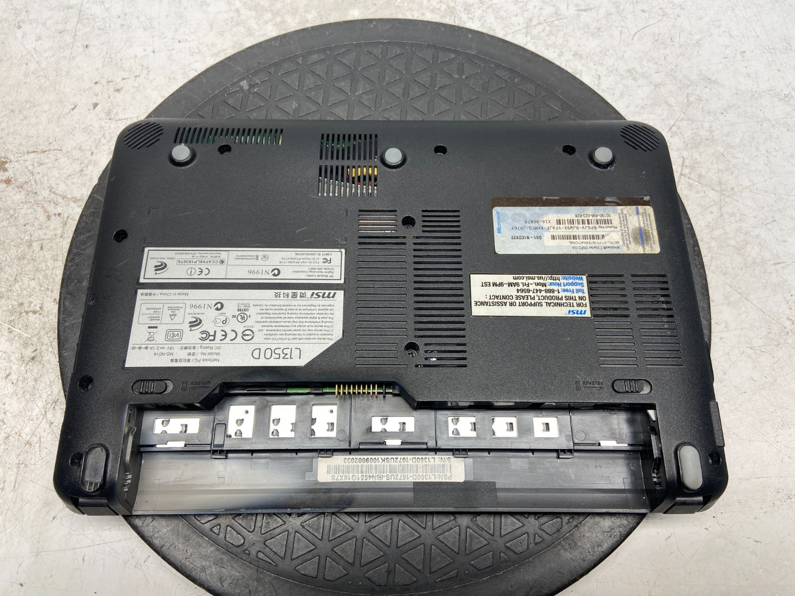 MSI L1350D N014 Intel Atom N455 1.66GHz 1 GB NO HDD