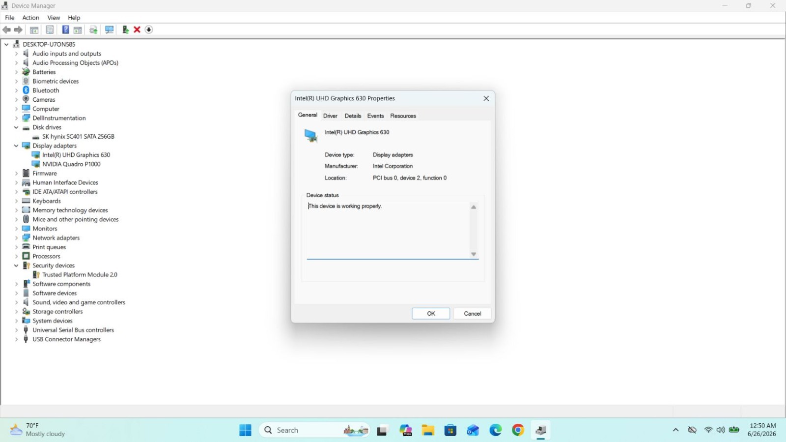 Dell Precision 5530 i7-2.6GHz 32GB 256GB SSD P1000 4GB GDDR Win11