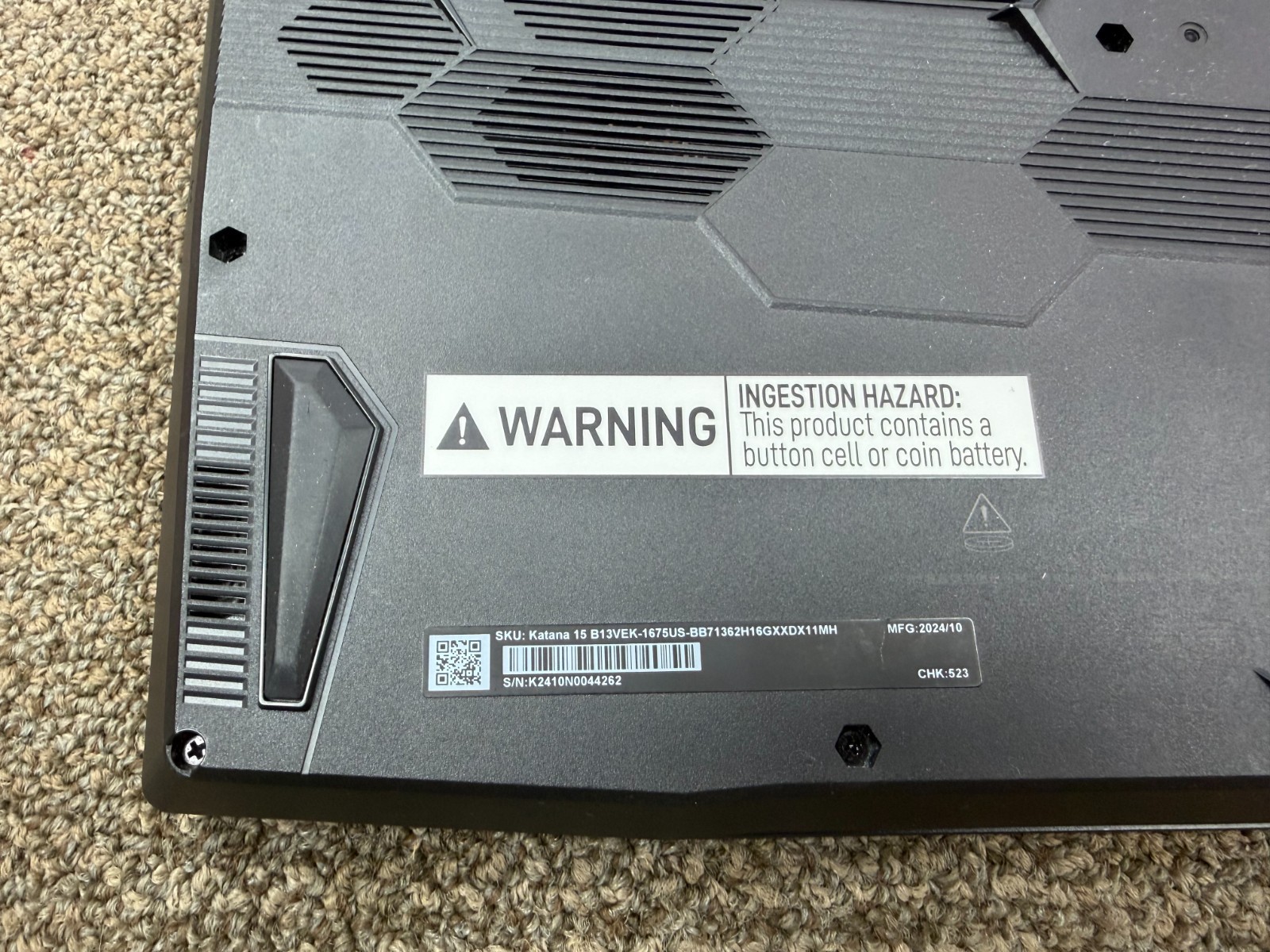 MSI Katana 15 B13VEK 15.6″ i7-13620H 2.4GHz 16GB RAM 1TB SSD GeForce RTX 4050