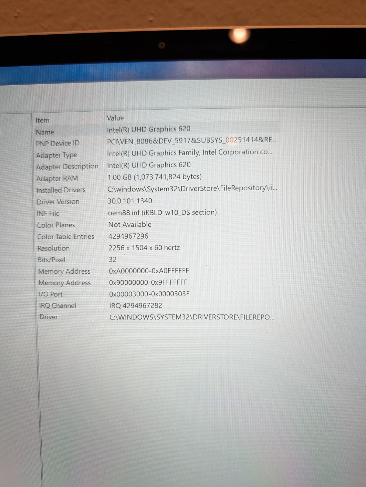 Microsoft Surface Laptop 2 1769 13.5″ Touch Core i5-8650U 8GB RAM 256GB SSD