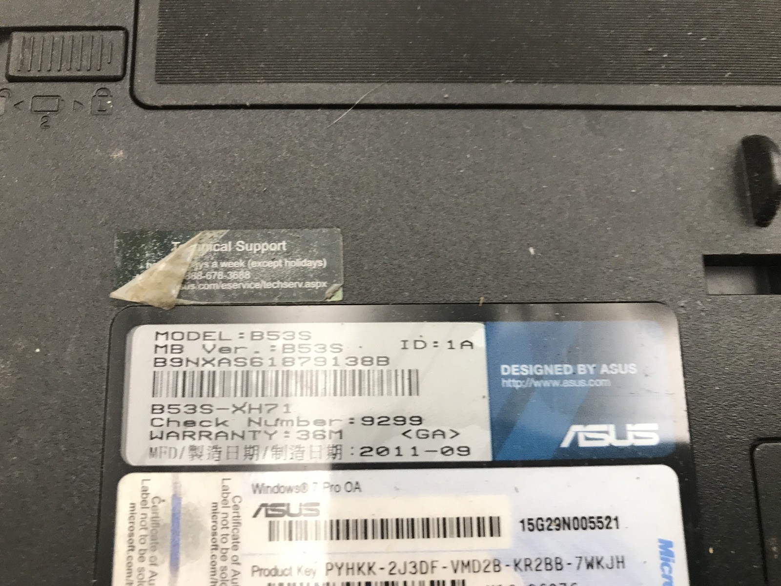 ASUS B53S XH71 – BOOTS TO BIOS – INTEL I7 2620M – 8GB RAM – READ DESCRIP – BB