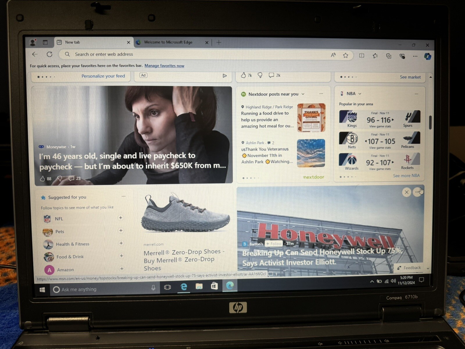 HP 6710b 15.4”, Win10pro, Intel C2D 2.20, 150 GB, 2.5 GB, DVD-RW, Wifi, #003