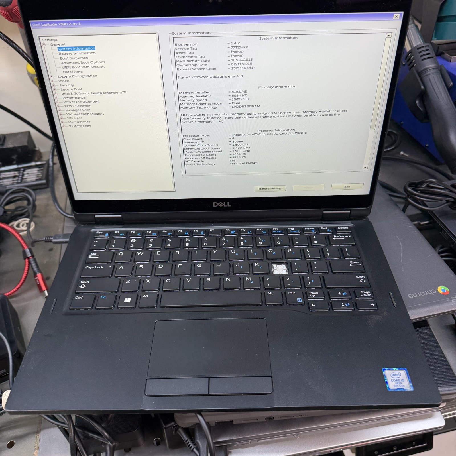 Dell Latitude 7390 2-in-1 i5-8350U 13.3″ Touch Laptop AS IS PARTS BOOTS INCOMPLT