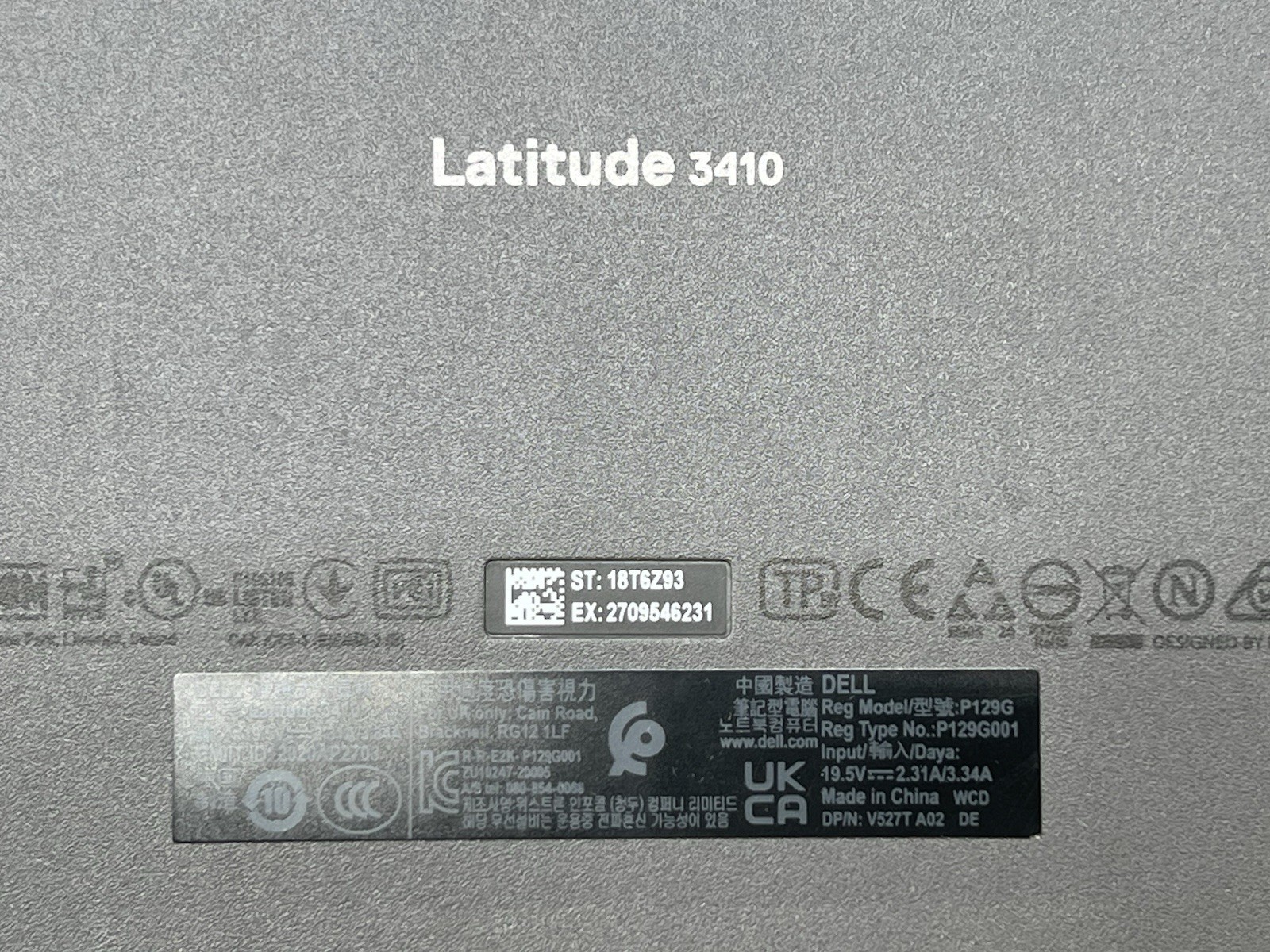 Dell Latitude 3410, i7-10510U CPU, @ 1.80GHz, 8GB RAM, 256GB NVMe-No OS/Charger