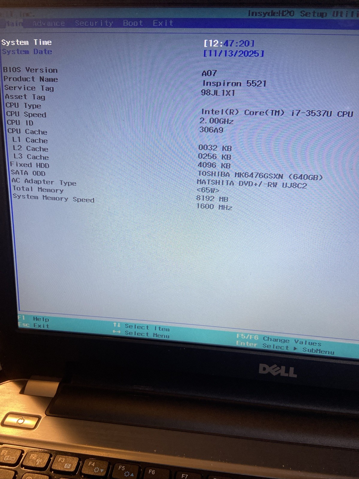 Dell Inspiron 15R 5521 Laptop i7-3537U 2.0Ghz 15.6″, 8GB, BAD BATTERY/SCREEN!