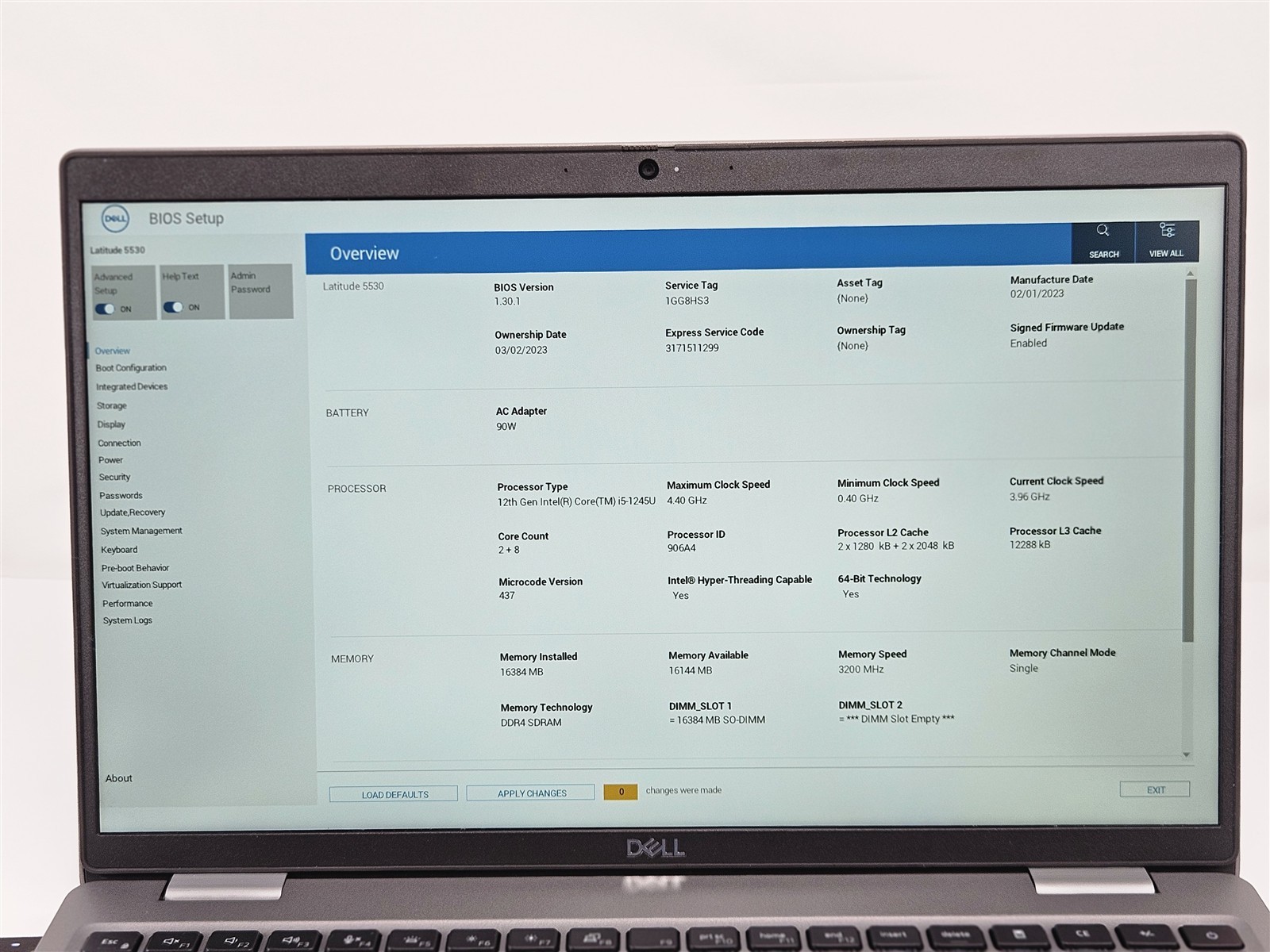 Dell Latitude 5530 P104F 15.6″ 16GB 256GB SSD Intel Core i5-1245U