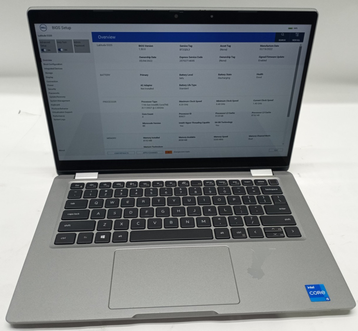 Dell Latitude 5320 TOUCH i5-1135G7@2.40GHz 8GB RAM 256GB NVMe Win11Pro MC571!