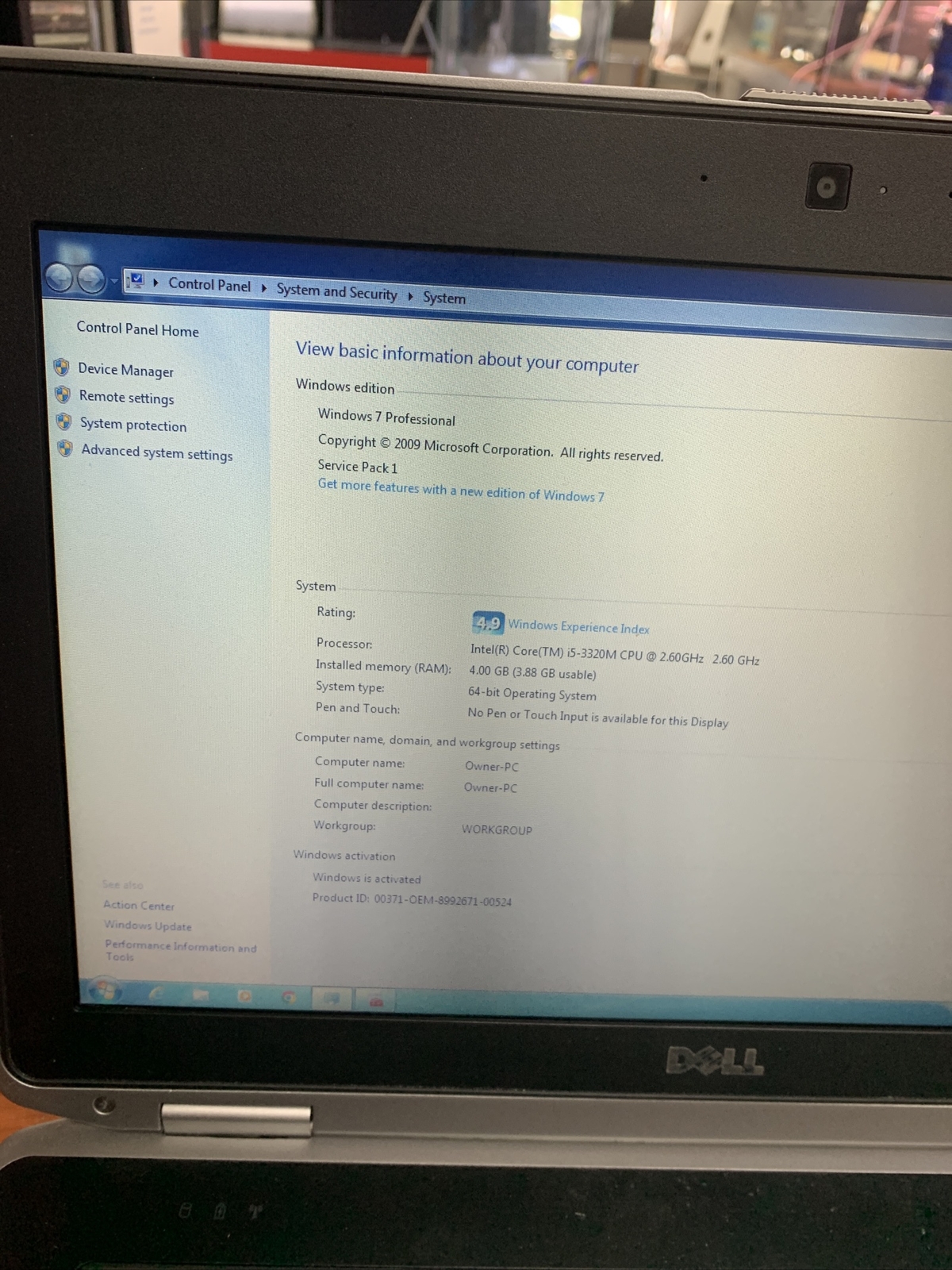 Dell Latitude E6430 Laptop i5-3320 2.60 GHz 4 GB 750 GB 14″ NO WIFI WIN 7PRO