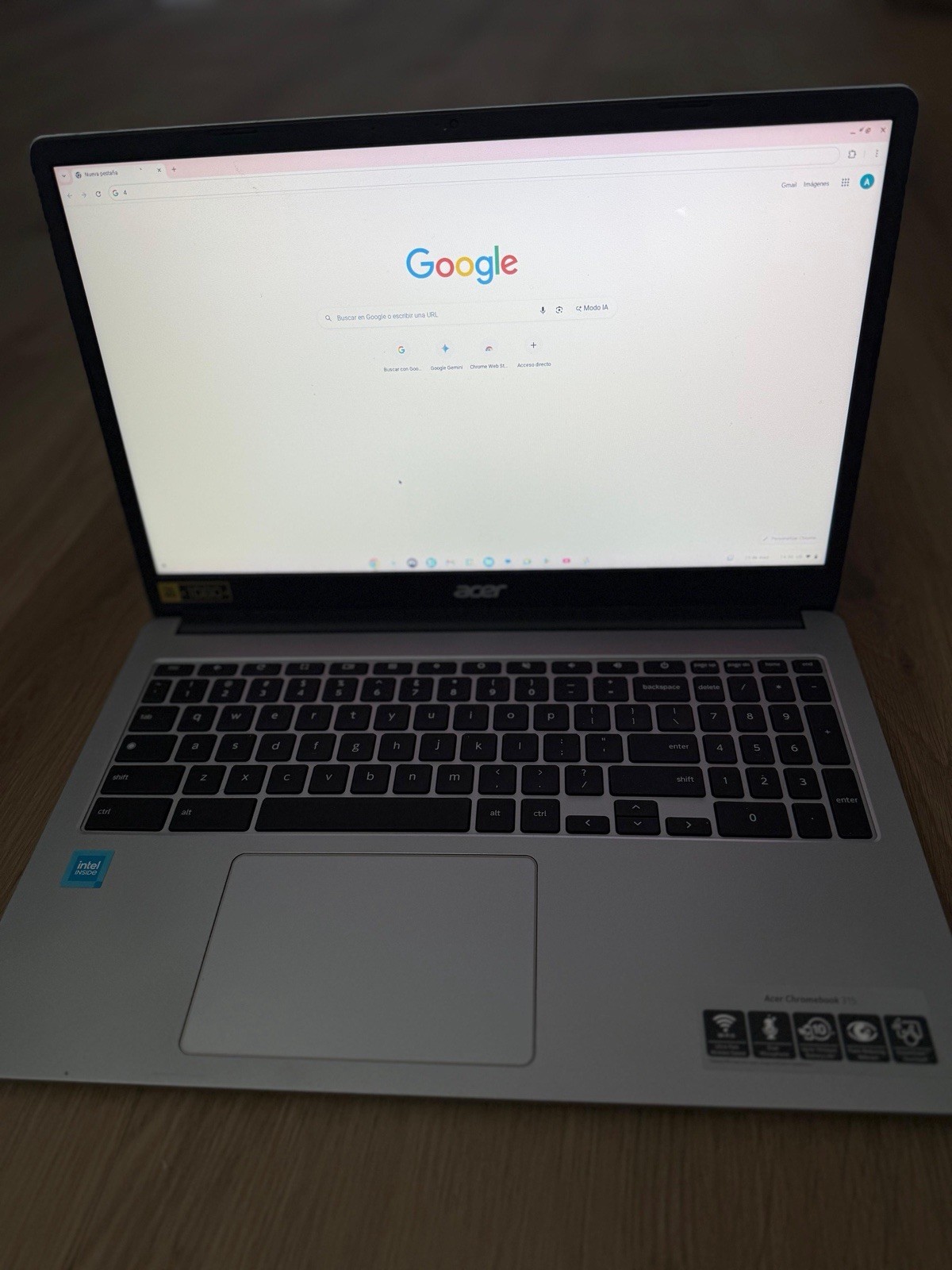 Acer Chromebook 315 15.6″ FHD Chrome OS Intel Celeron 4GB 32GB eMMC Silver