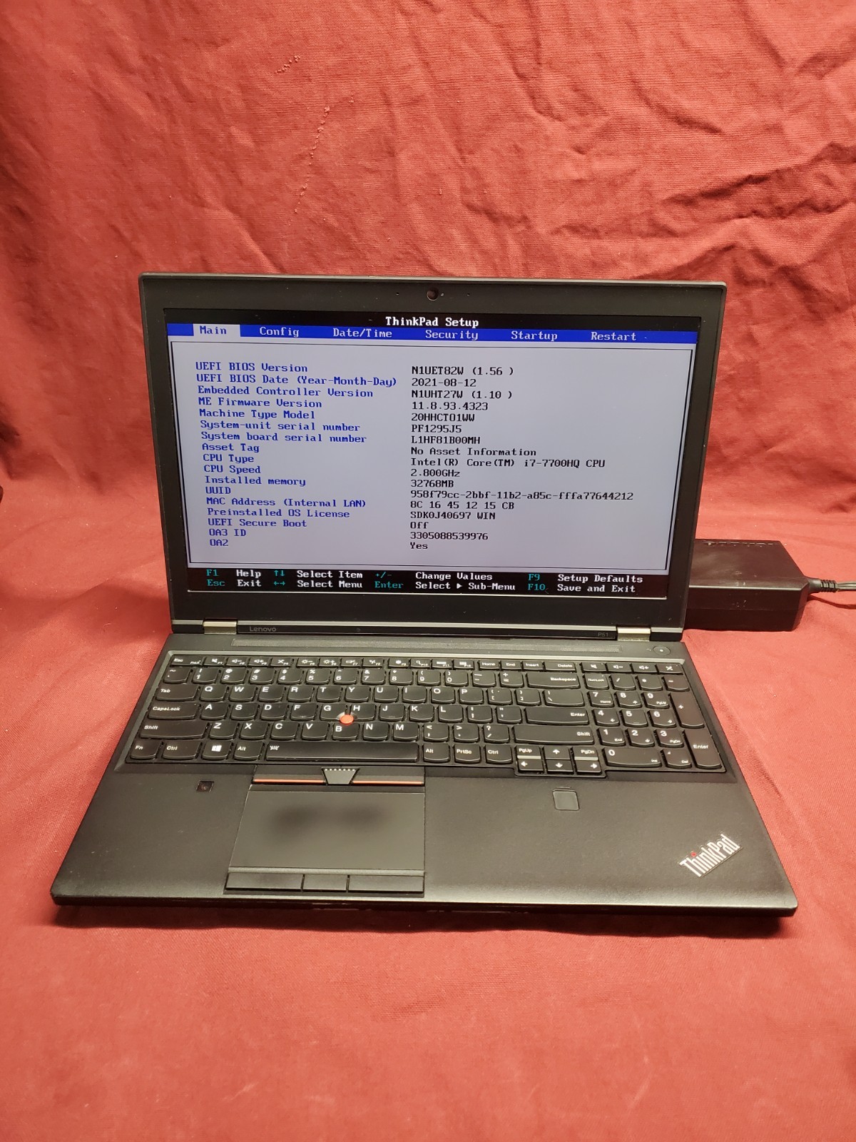Lenovo ThinkPad P51 i7 7700HQ 2.80GHz / 32GB / 512GB SSD Quadro M1200 #2846