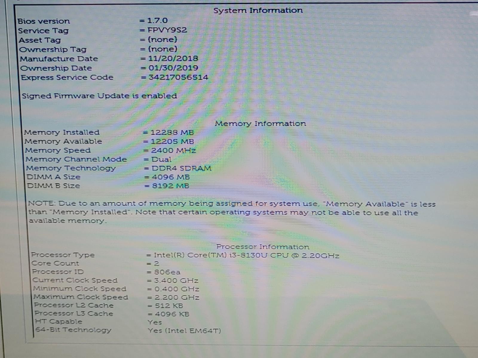 Dell Inspiron 5570 15.6″ Touch Intel i3-8130U 12GB RAM 1TB HDD **NO OS/NO AC**
