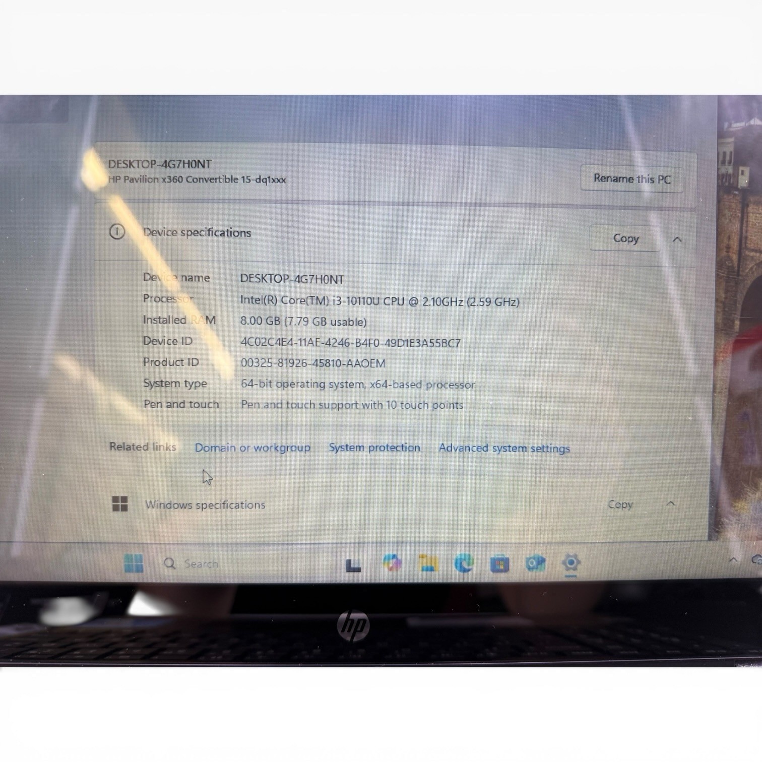 HP PAVILION x 360 15in W11 / 256GB / 8GB / Intel i3 / Touch Laptop/Tablet