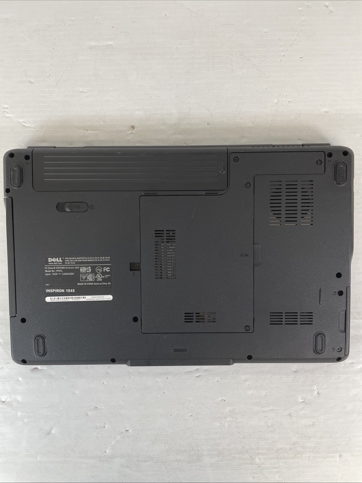 Dell Inspiron 1545 Intel Celeron 900 2.2GHz 4GB RAM 320GB HDD Windows 7