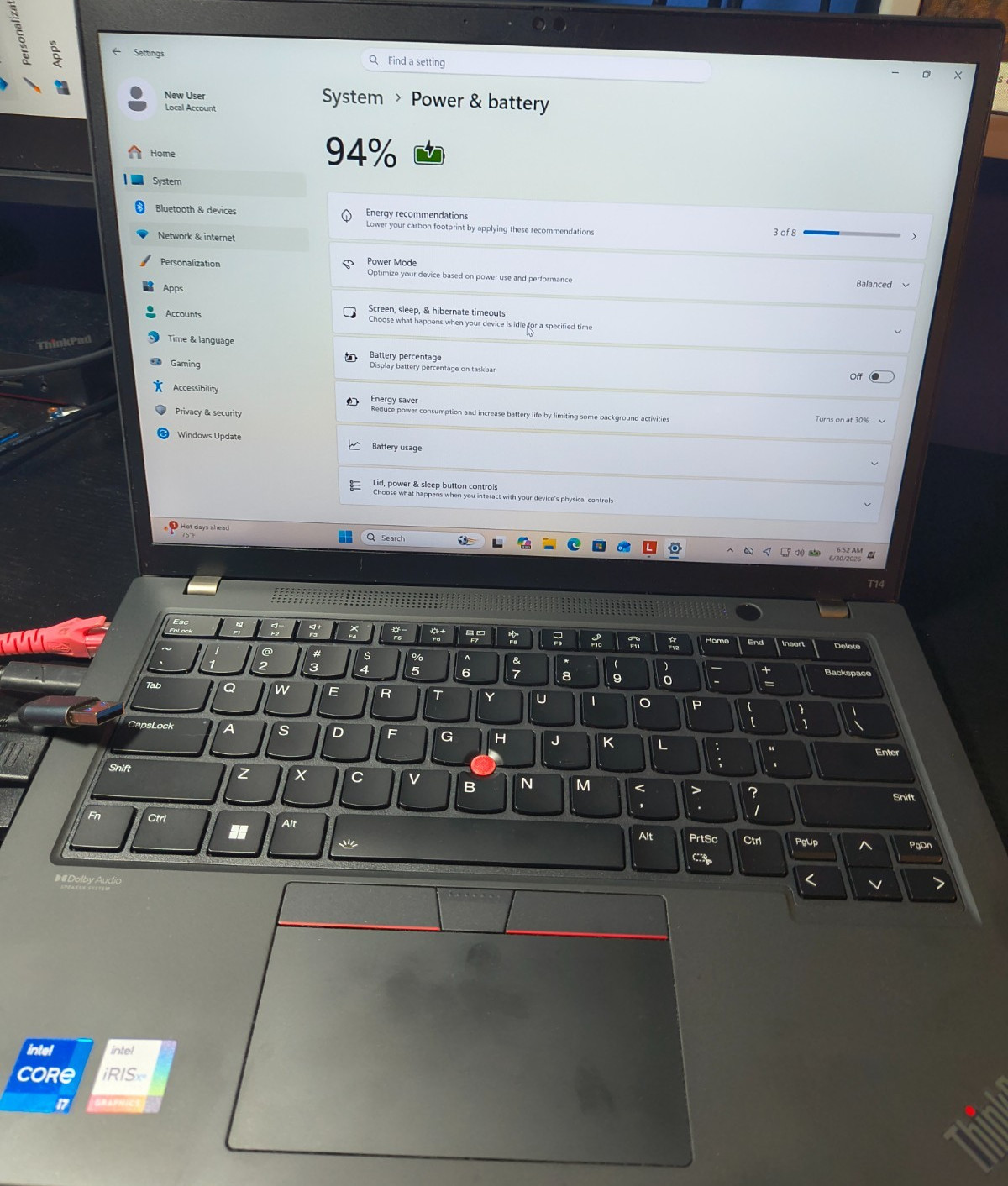 Lenovo ThinkPad T14 Gen 3 i7-1260P 16GB NON-TOUCH Win11Pro 512GB