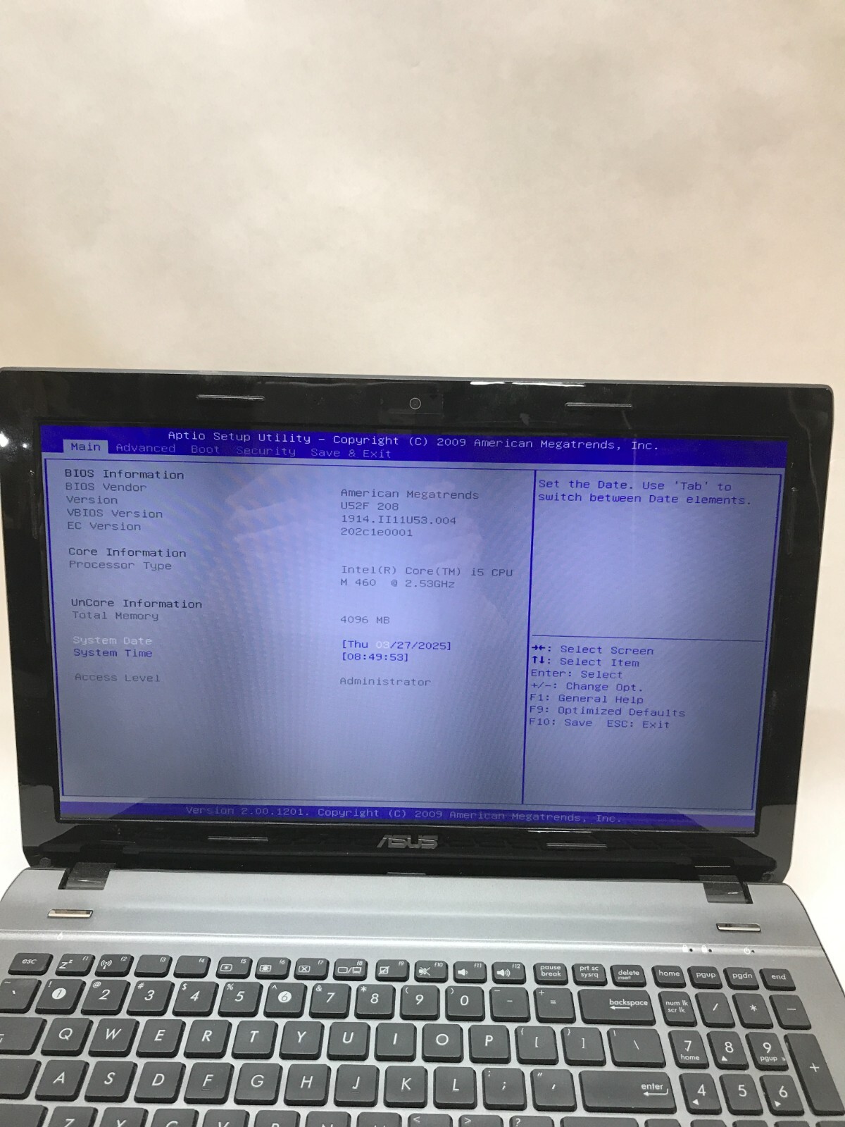 Asus U52F 15″ Laptop Intel Core i5-460M 2.53GHz 4GB RAM NO HDD/OS No Caddy – -DW
