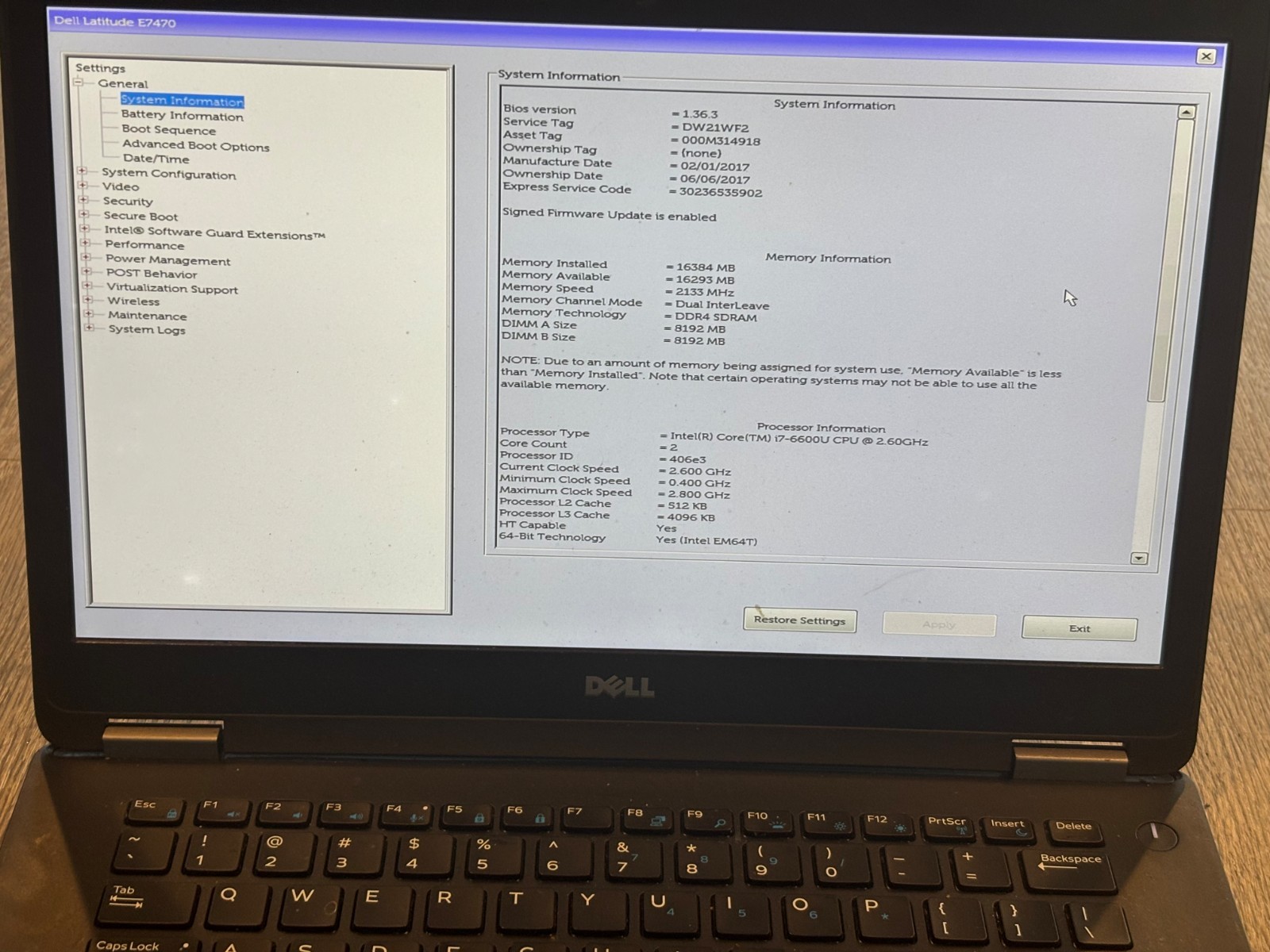 Dell Latitude E7470 i7, 6600u – 14″, 2.6GHz no HD