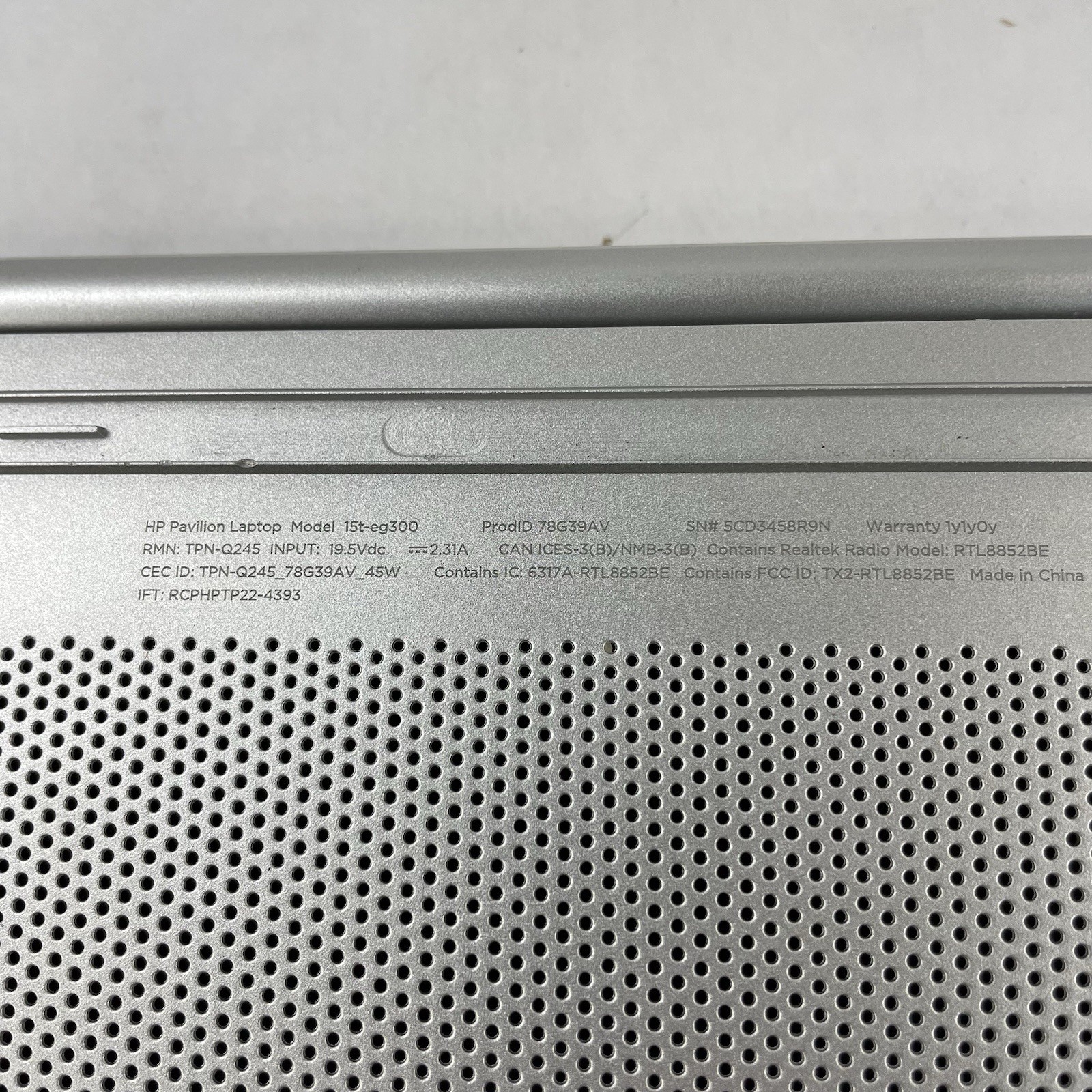 HP Pavilion 15t-eg300 15.6″ i7-1355U 3.70 GHz 8 GB RAM No SSD/OS/AC