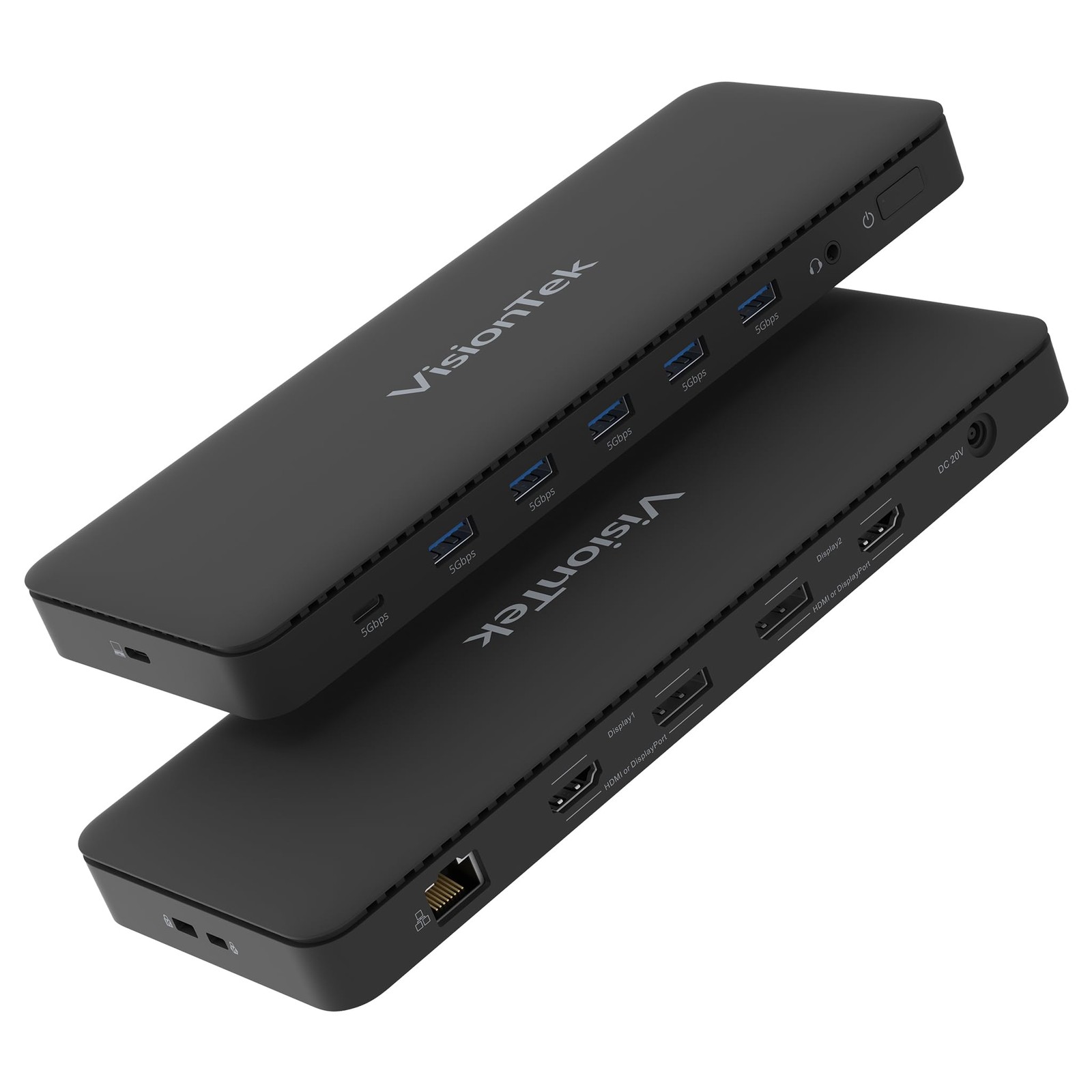 VisionTek VT4600DL Universal Dual 4K Docking Station 100W Charging (USB-A, USB-C