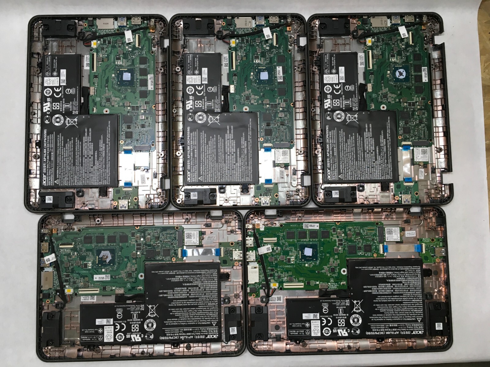 Lot of 10 Acer C731-CBVE Base Panels and Motherboards Only For Parts- FT