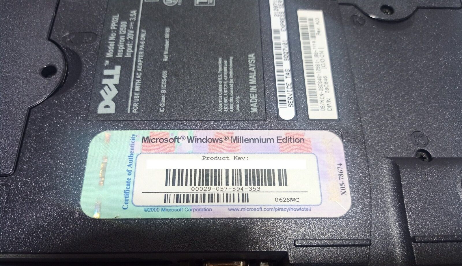 Dell Inspiron 2500 Laptop Intel Pentium III 318MB RAM No HDD No OS w/Power