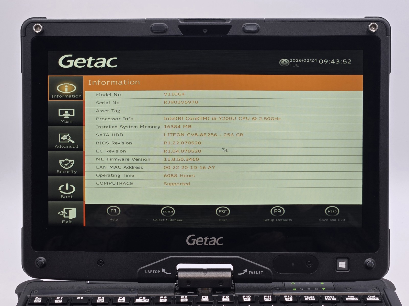 Getac V110G4 2-in-1 11″ HD Touch I5-7200U 256GB 16GB W10P Webcam Backlit **READ*