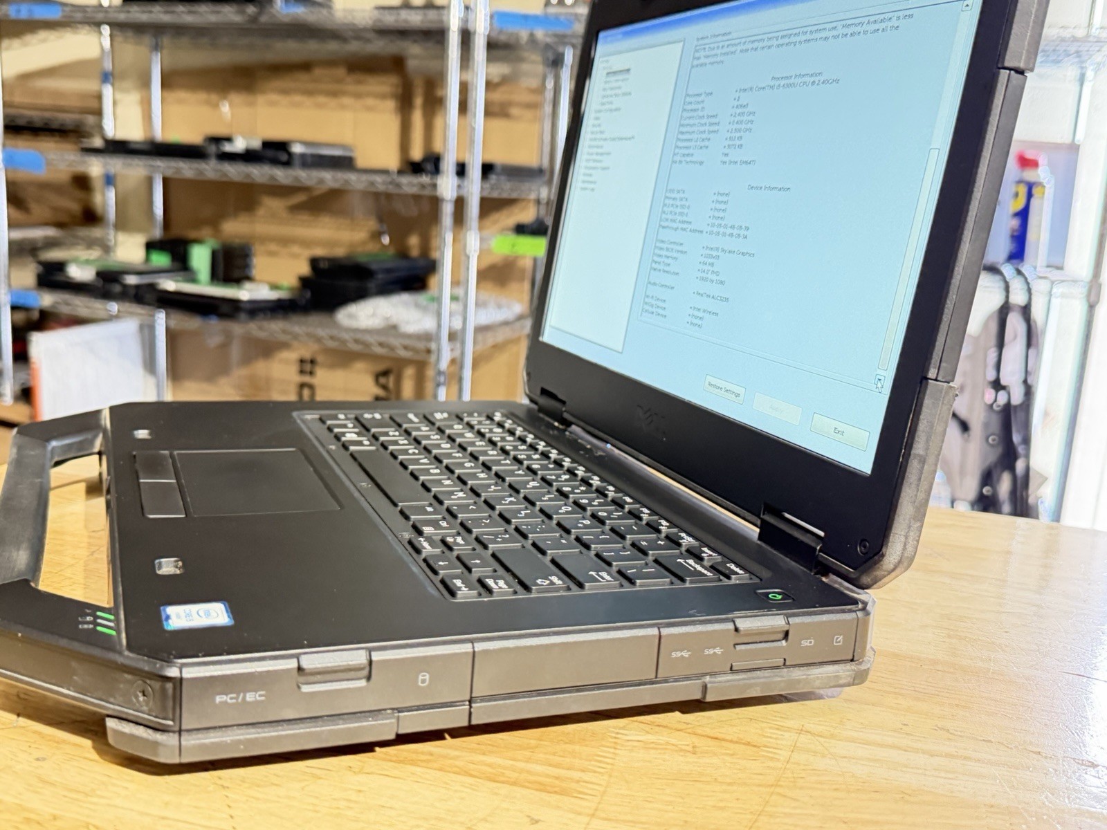 Dell Latitude 14 Rugged 5414(i5-6300U, 8GB RAM, Boot To Bio)NO HD/CADDY/ADAPTER