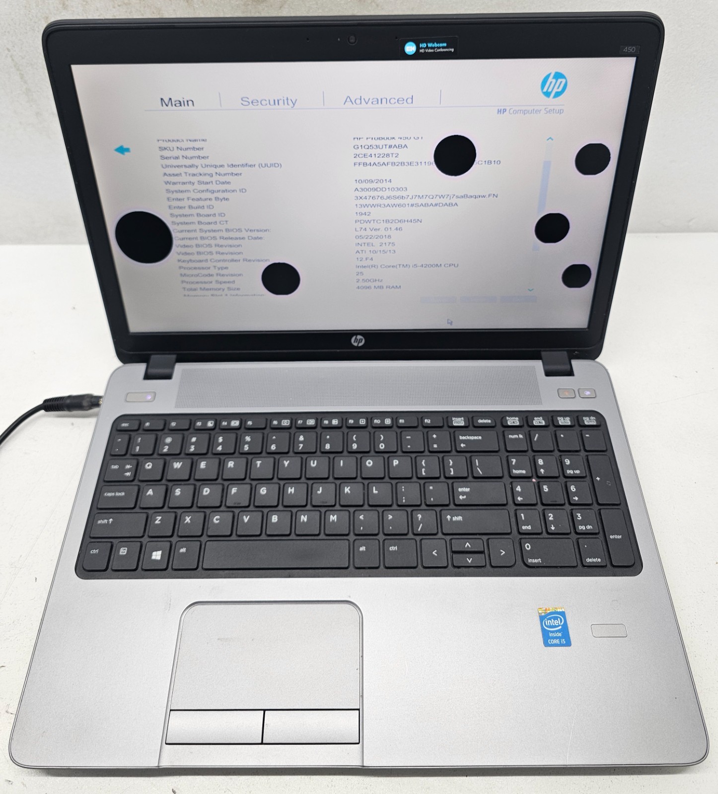 HP ProBook 450 G1 15.6″ Laptop Intel Core i5-4200M 4GB Ram NO HD/OS (FL)
