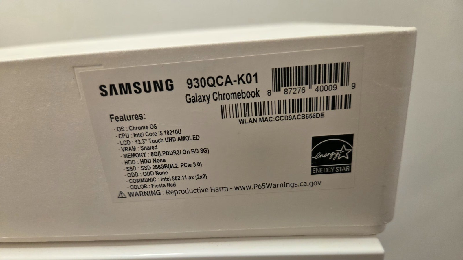 Samsung Galaxy 13.3″ 4K Chromebook Intel Core I5, 8GB RAM, 256GB SSD, Fiesta Red