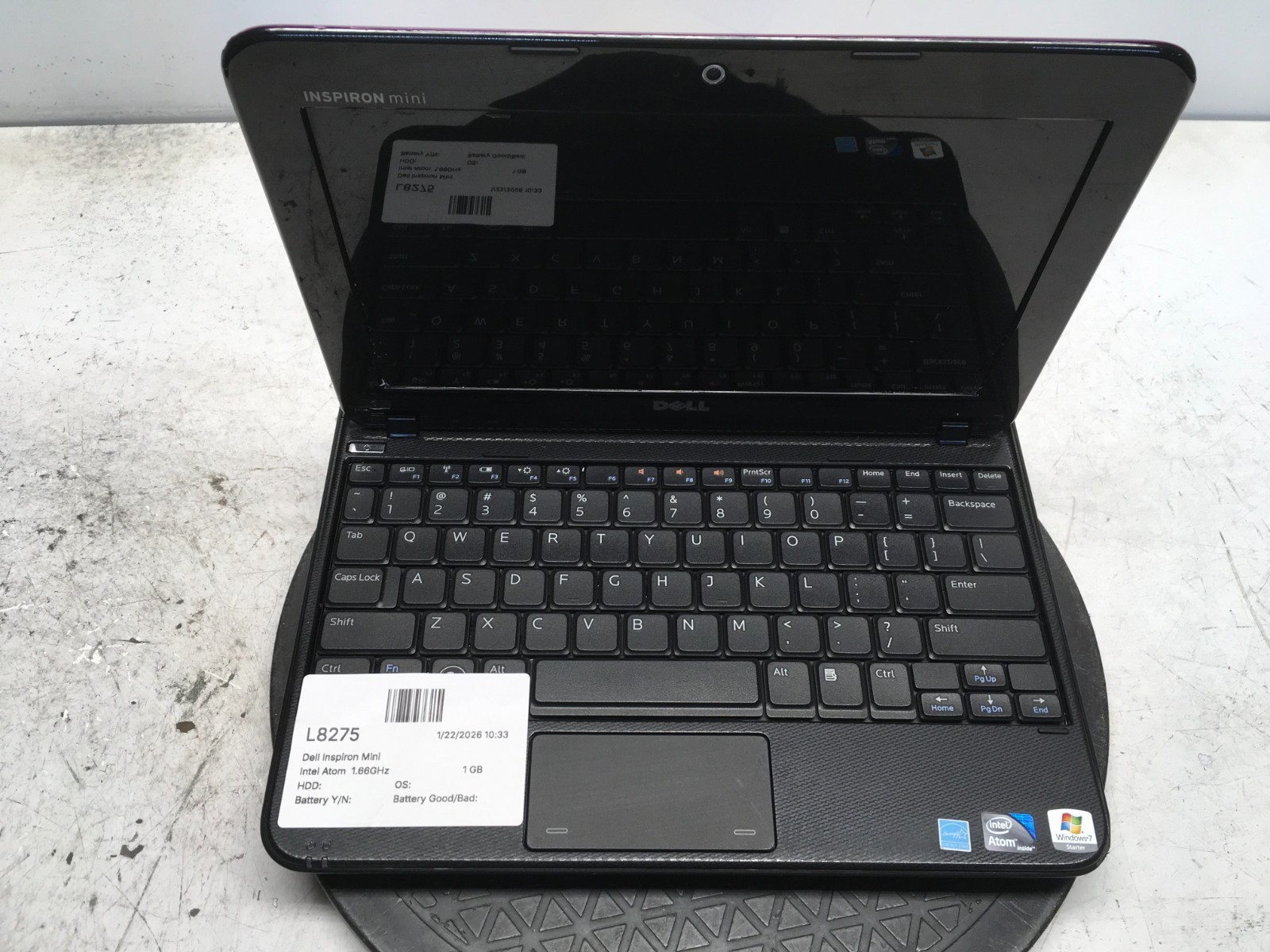 Dell Inspiron Mini Intel Atom 1.66GHz 1 GB NO HDD