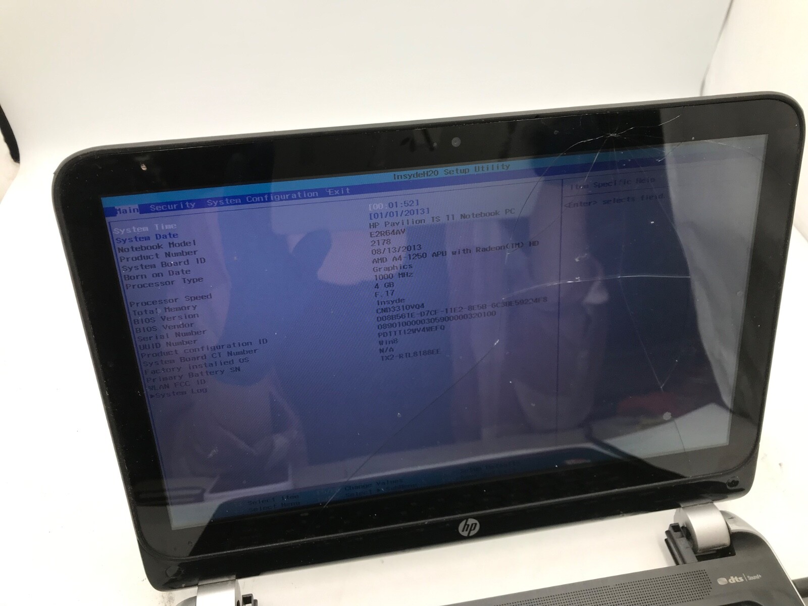 HP Pavilion TS 11″ Laptop AMD A4 Radeon HD -CRACKED DISPLAY -MZ