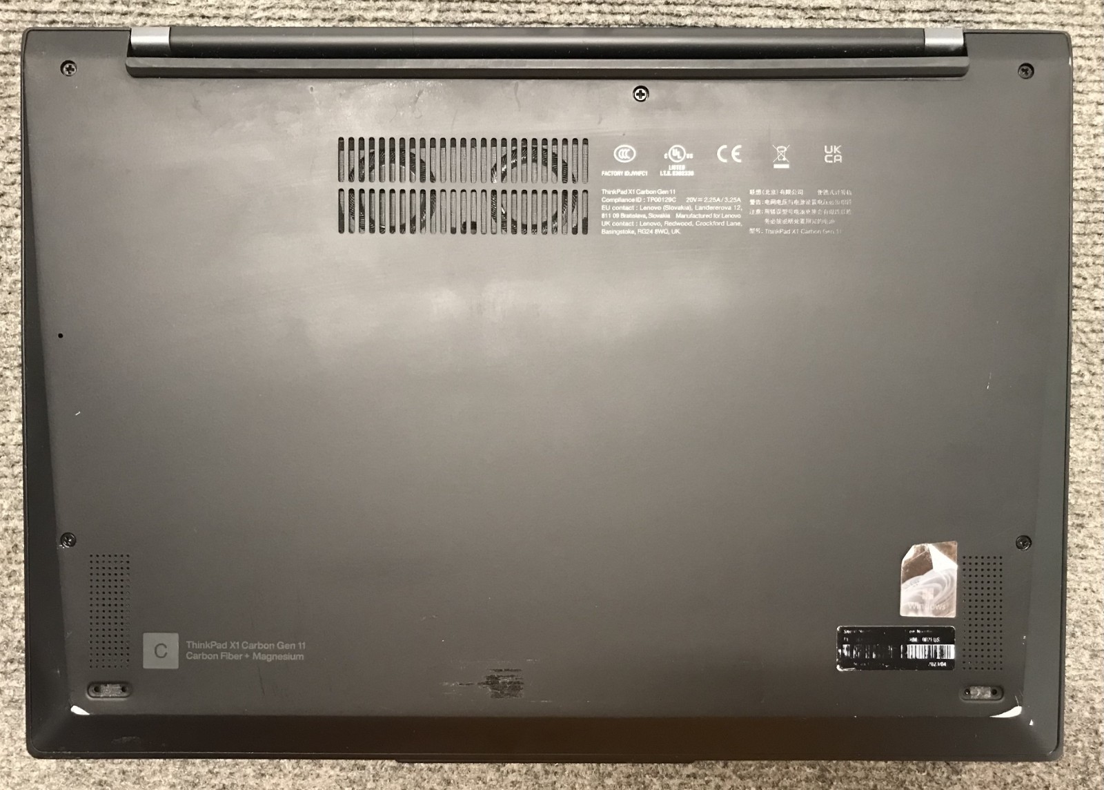 Lenovo ThinkPad X1 Carbon Gen 11 14″ Laptop i7-1365U 32GB RAM 256GB NVMe, As Is