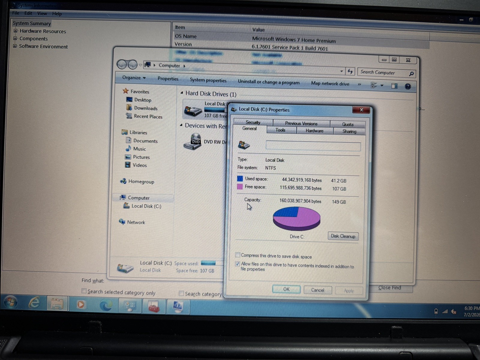 HP Compaq Presario F500 F572US 15.4” 1.7GHz 4GB RAM 160GB HDD DVDRW WiFi Win7x64