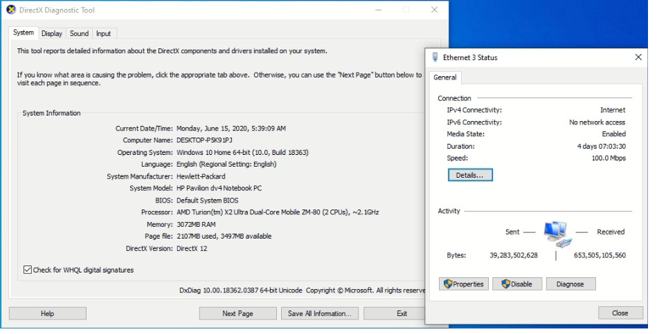 HP Pavilion DV4-1275mx 500GB AMD Turion X2 Ultra 2.1GHz 3GB Win7 No Adapter
