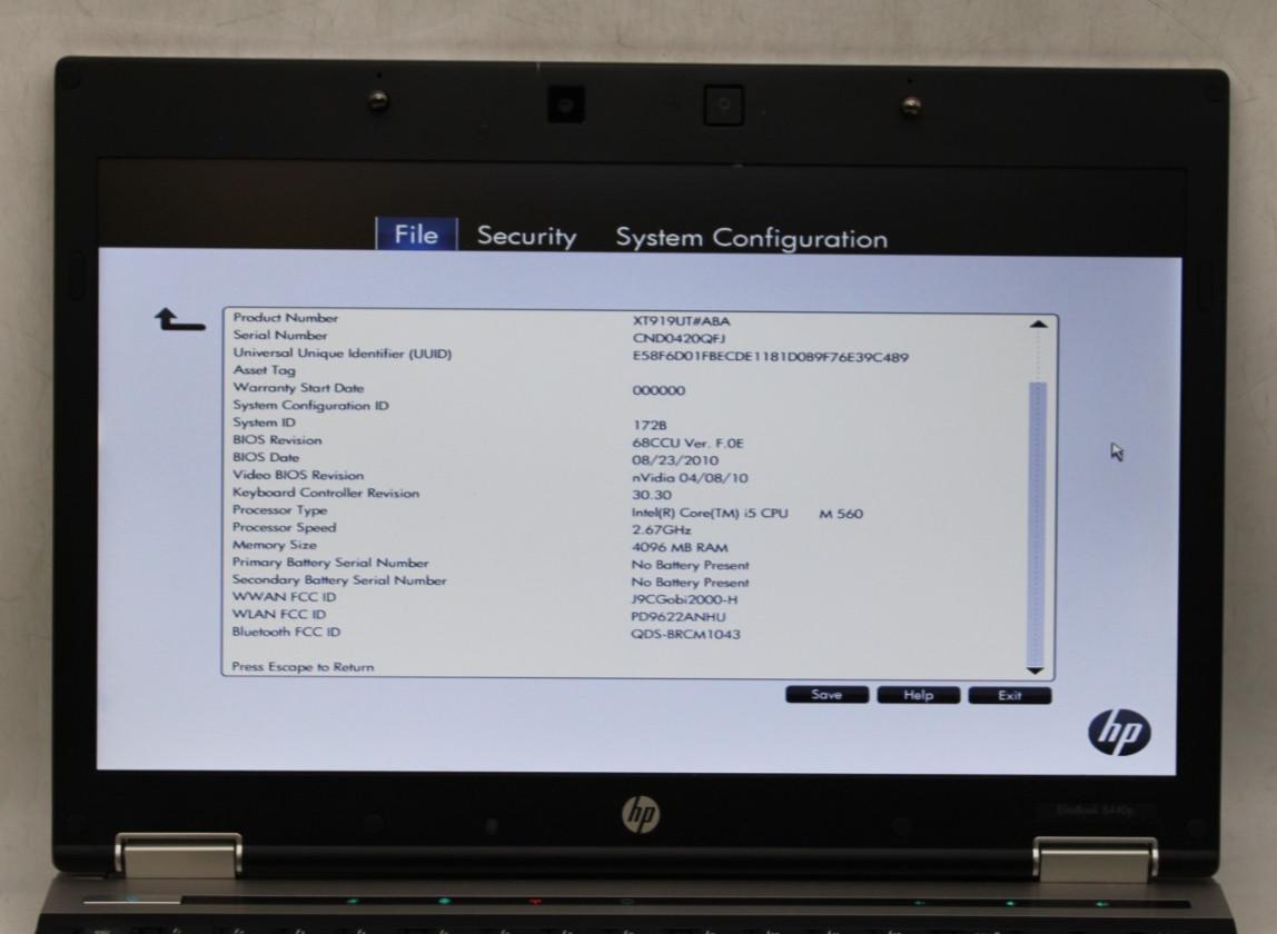 HP Elitebook 8440p 14″ i5-M560 2GB RAM NO STORAGE/OS *PARTS/REPAIR*